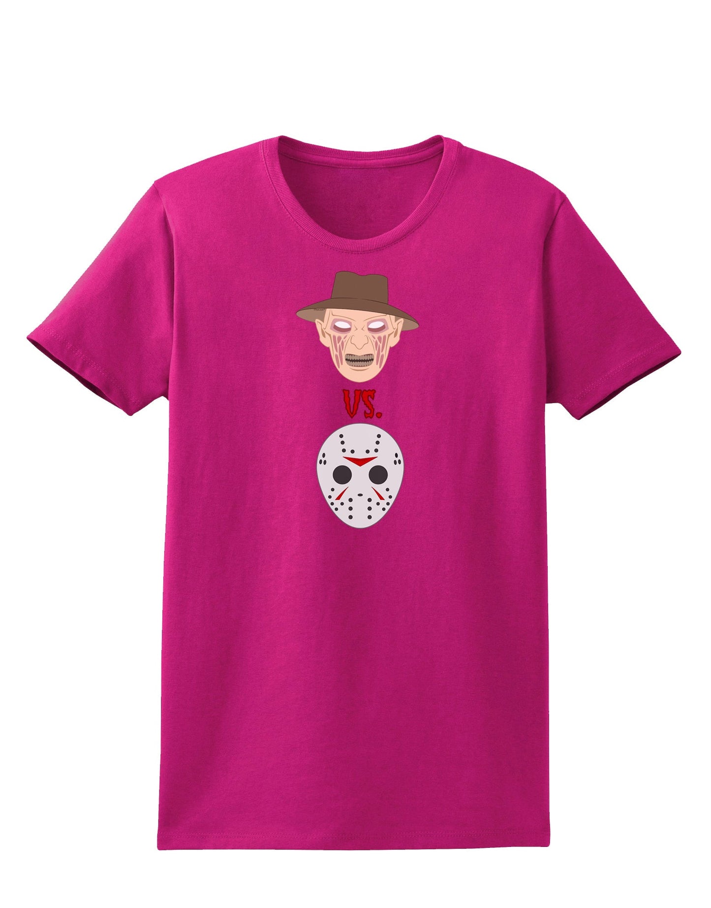 Scary Face Versus Scary Face - Halloween Womens Dark T-Shirt-Womens T-Shirt-TooLoud-Hot-Pink-Small-Davson Sales