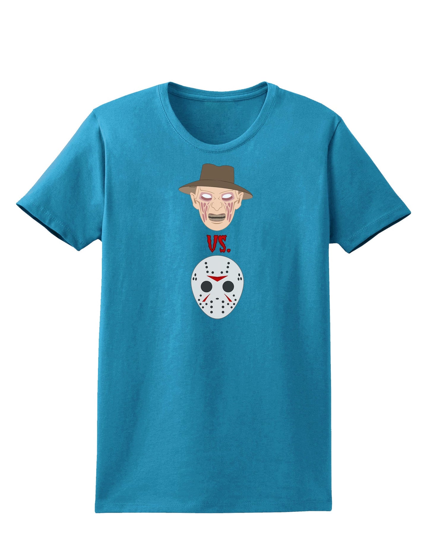 Scary Face Versus Scary Face - Halloween Womens Dark T-Shirt-Womens T-Shirt-TooLoud-Turquoise-X-Small-Davson Sales