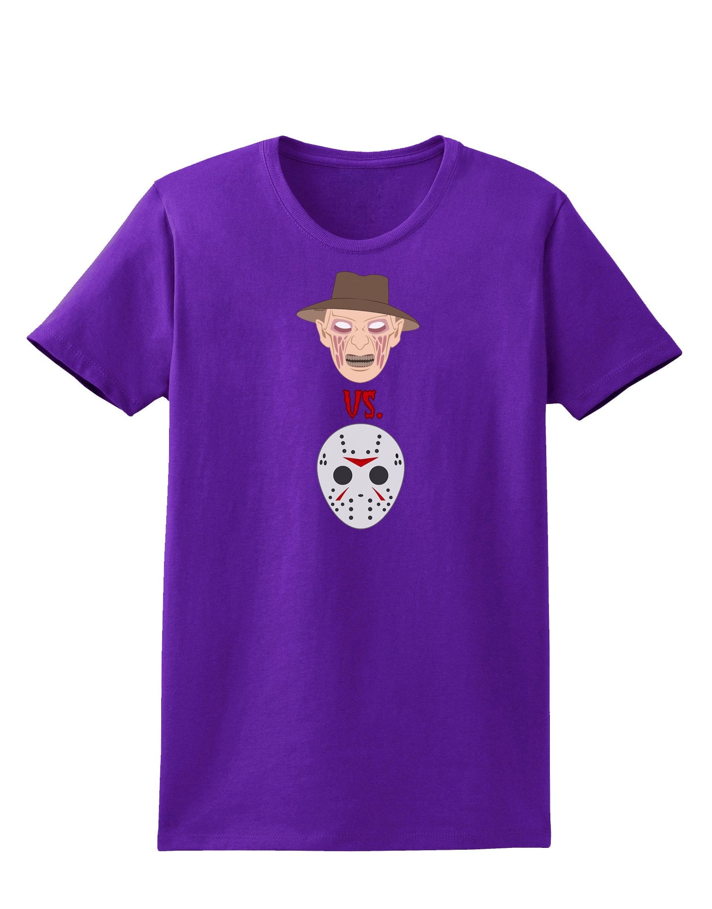 Scary Face Versus Scary Face - Halloween Womens Dark T-Shirt-Womens T-Shirt-TooLoud-Purple-X-Small-Davson Sales