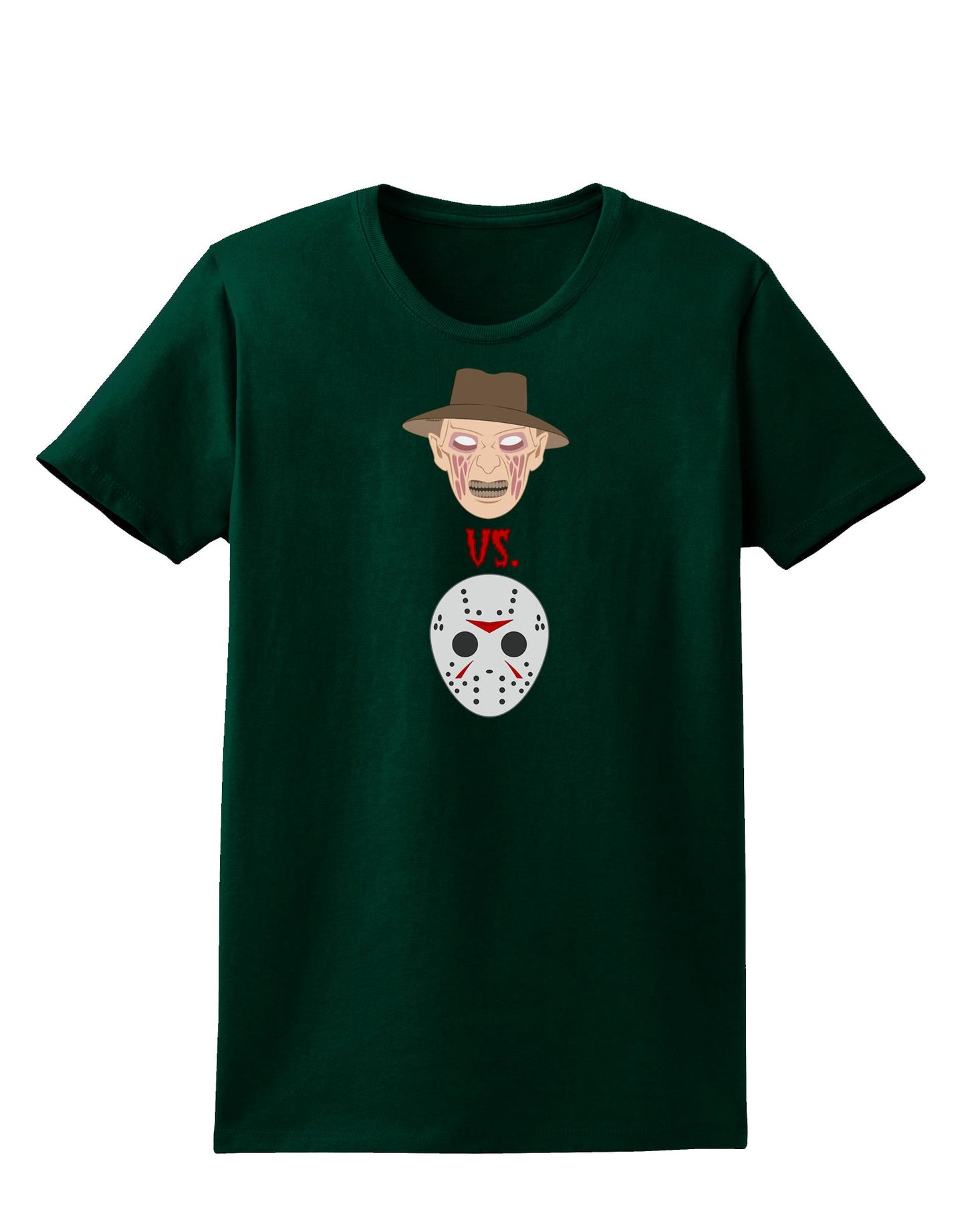 Scary Face Versus Scary Face - Halloween Womens Dark T-Shirt-Womens T-Shirt-TooLoud-Forest-Green-Small-Davson Sales