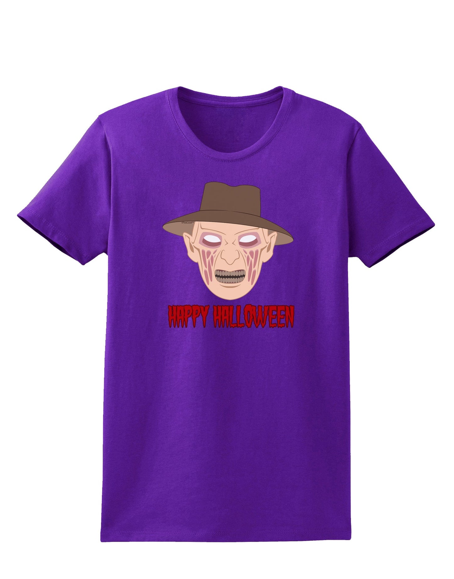 Scary Face With a Hat - Happy Halloween Womens Dark T-Shirt-Womens T-Shirt-TooLoud-Purple-X-Small-Davson Sales