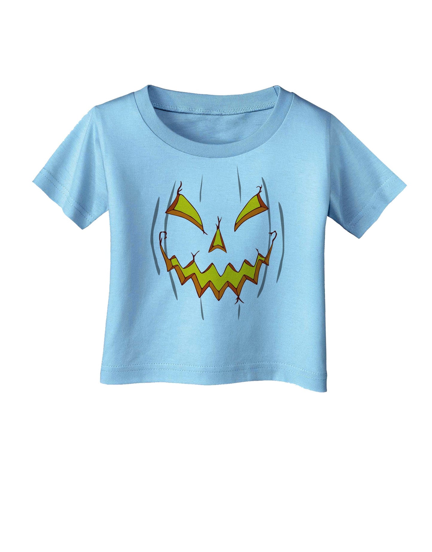 Scary Glow Evil Jack O Lantern Pumpkin Infant T-Shirt-Infant T-Shirt-TooLoud-Aquatic-Blue-06-Months-Davson Sales
