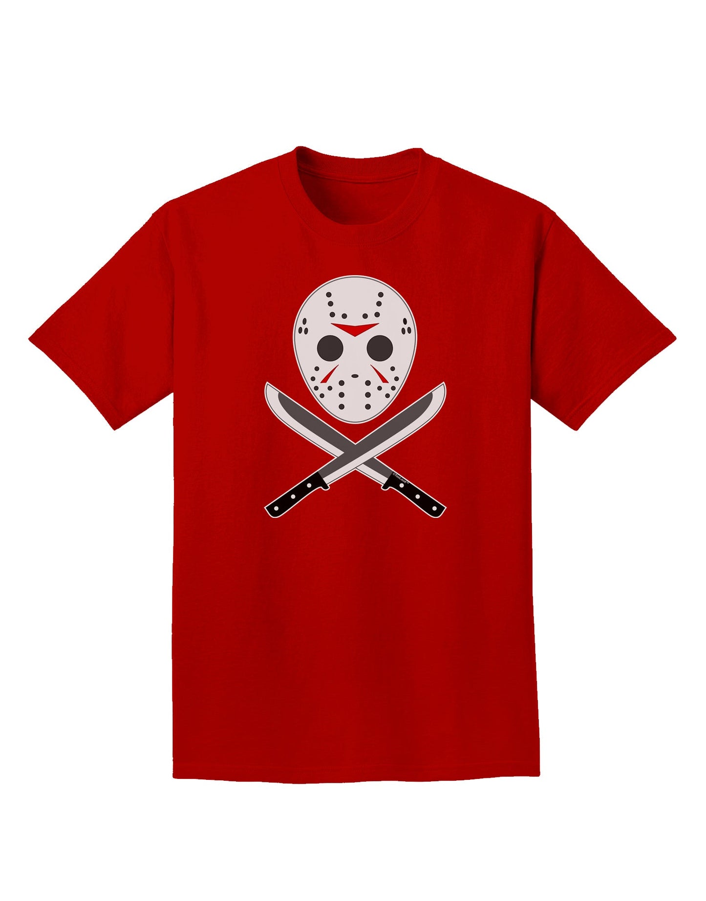 Scary Mask With Machete - Halloween Adult Dark T-Shirt-Mens T-Shirt-TooLoud-Red-Small-Davson Sales