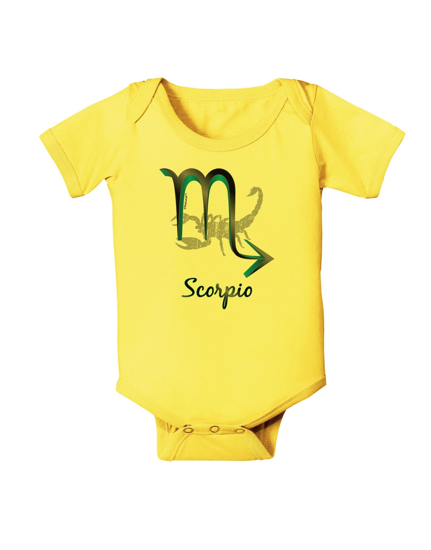 Scorpio Symbol Baby Romper Bodysuit-Baby Romper-TooLoud-Yellow-06-Months-Davson Sales