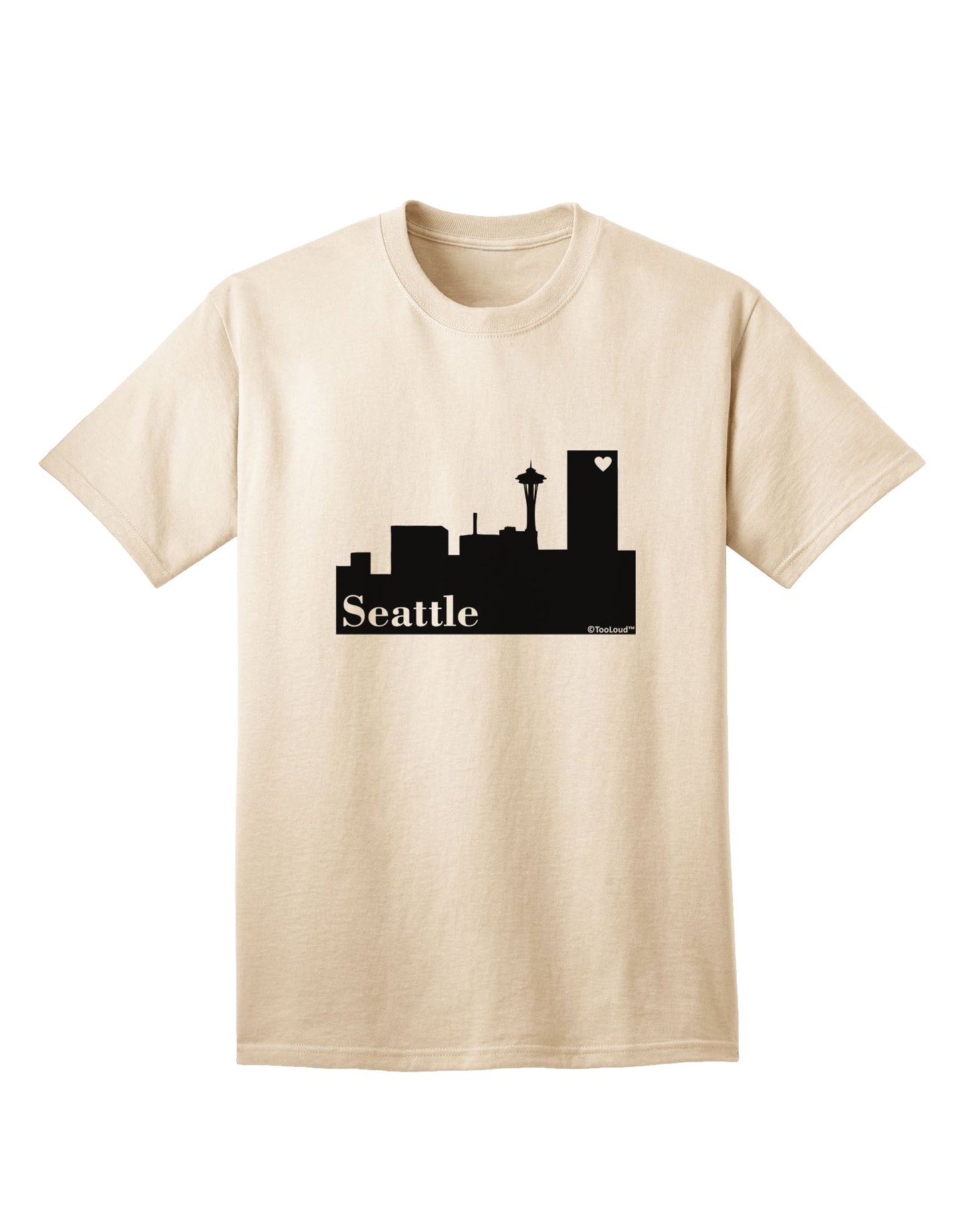 Seattle Skyline with Space Needle Adult T-Shirt - A Captivating Addition to Your Wardrobe by TooLoud-Mens T-shirts-TooLoud-Natural-Small-Davson Sales