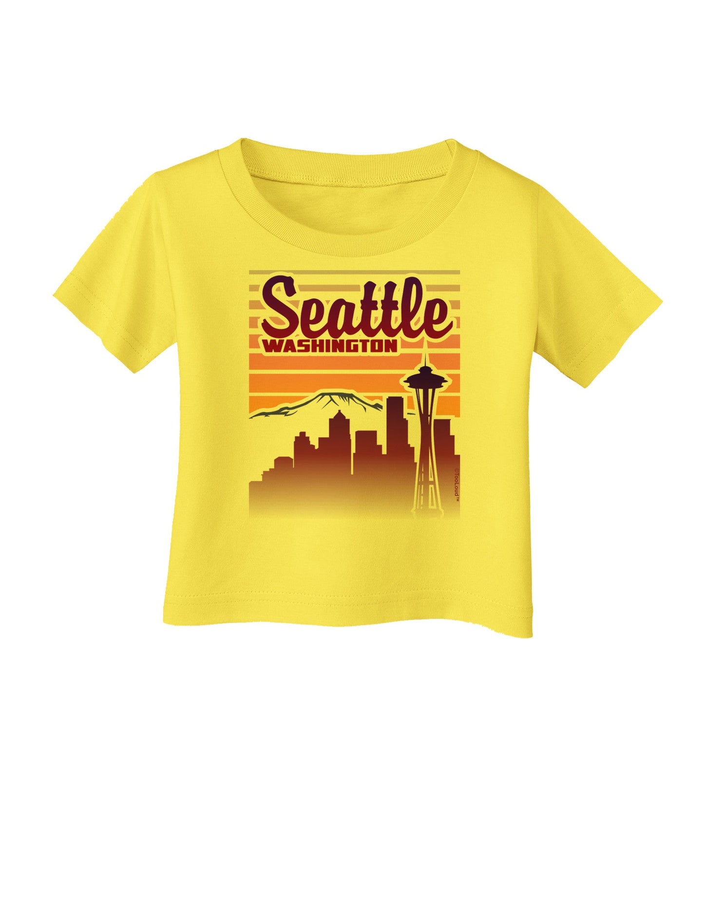 Seattle Washington Sunset Infant T-Shirt-Infant T-Shirt-TooLoud-Yellow-06-Months-Davson Sales