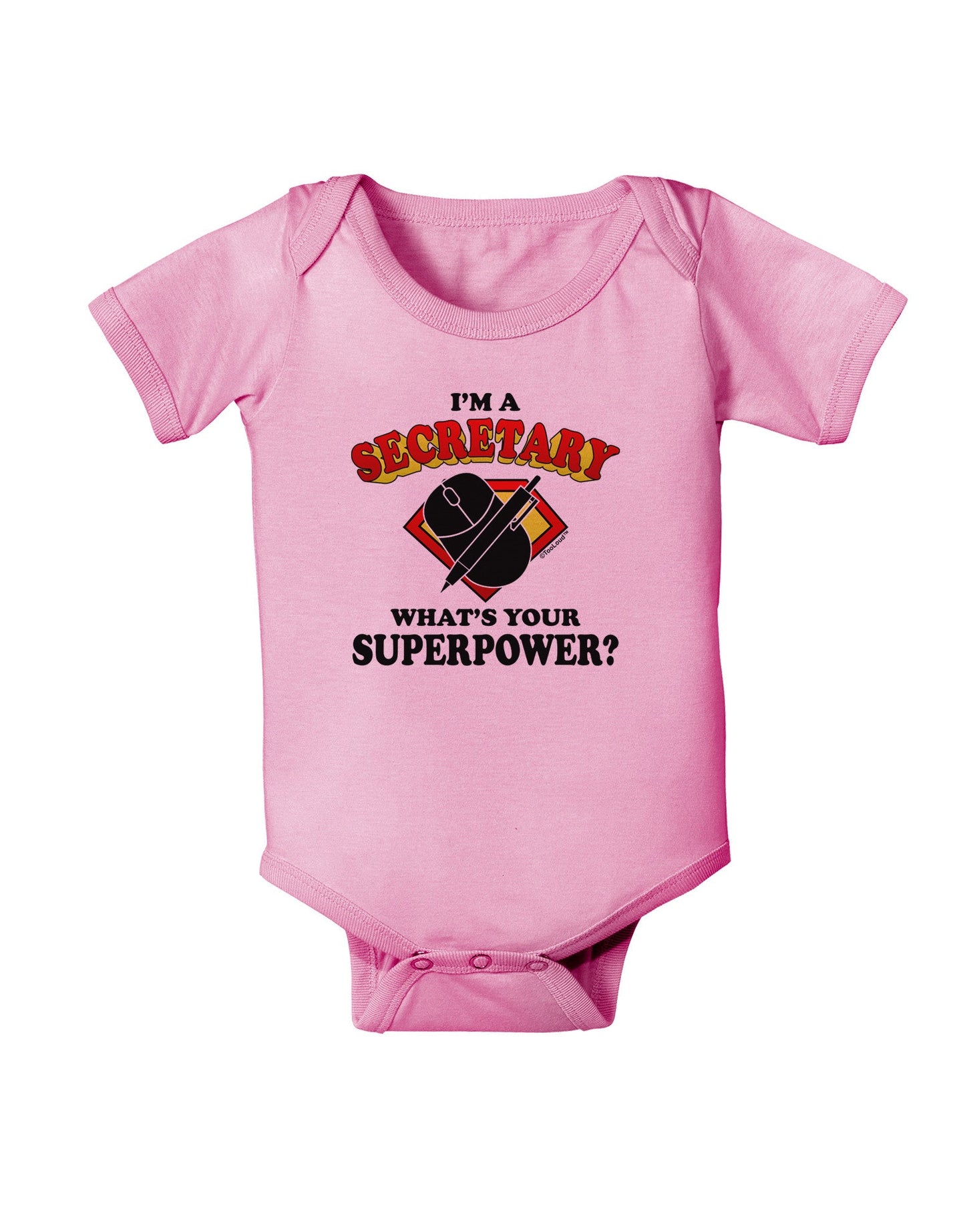 Secretary - Superpower Baby Romper Bodysuit-Baby Romper-TooLoud-Pink-06-Months-Davson Sales