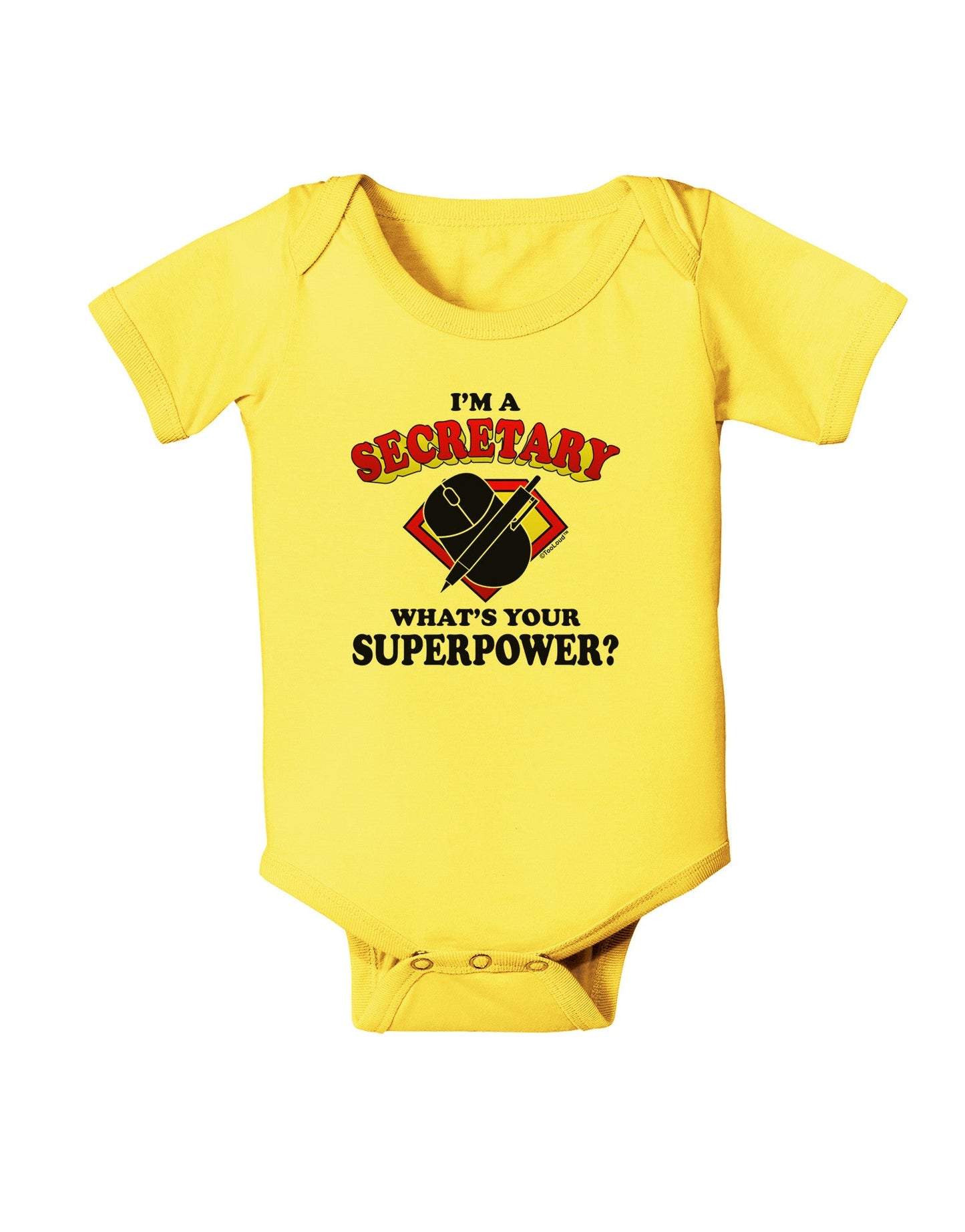 Secretary - Superpower Baby Romper Bodysuit-Baby Romper-TooLoud-Yellow-06-Months-Davson Sales