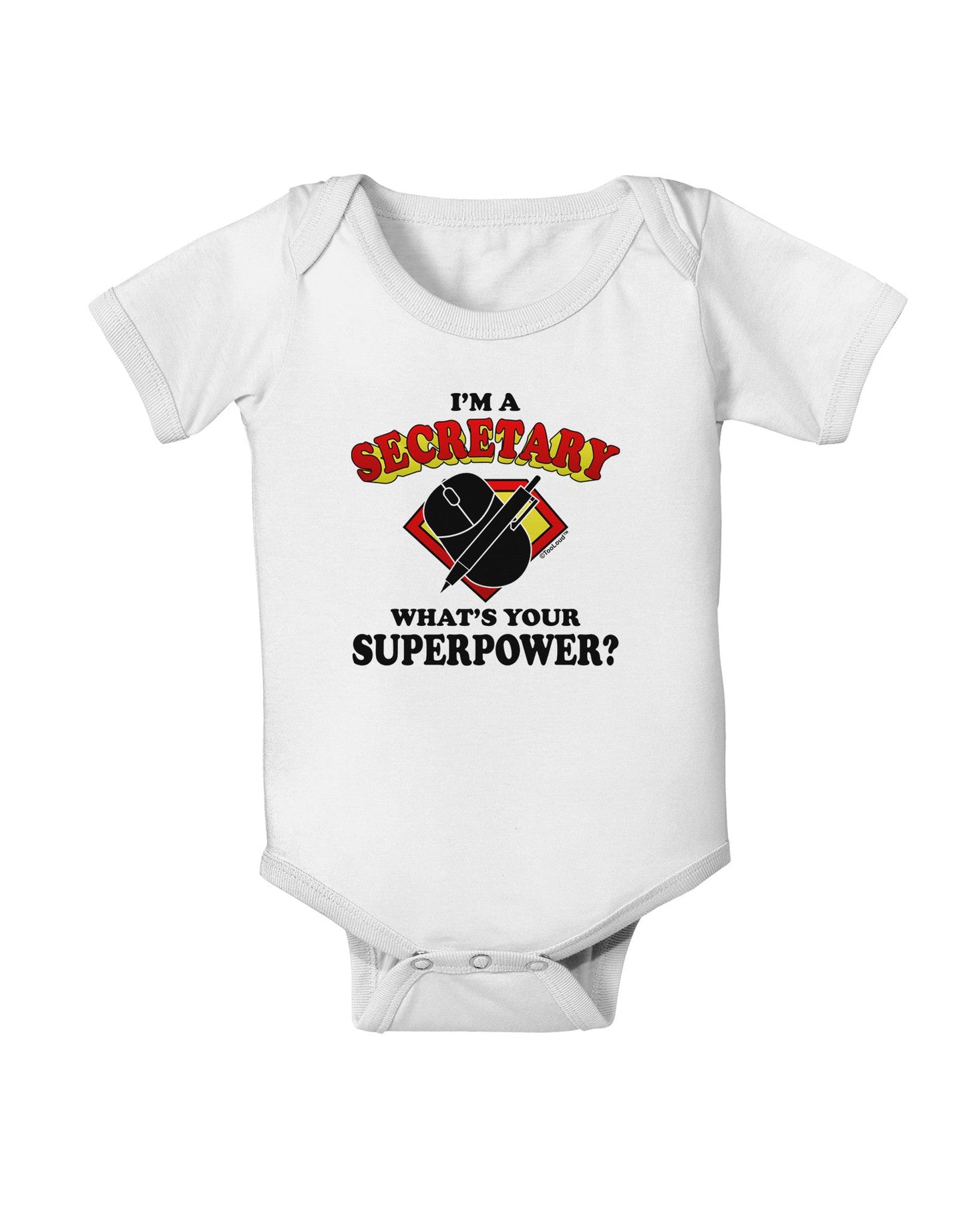 Secretary - Superpower Baby Romper Bodysuit-Baby Romper-TooLoud-White-06-Months-Davson Sales