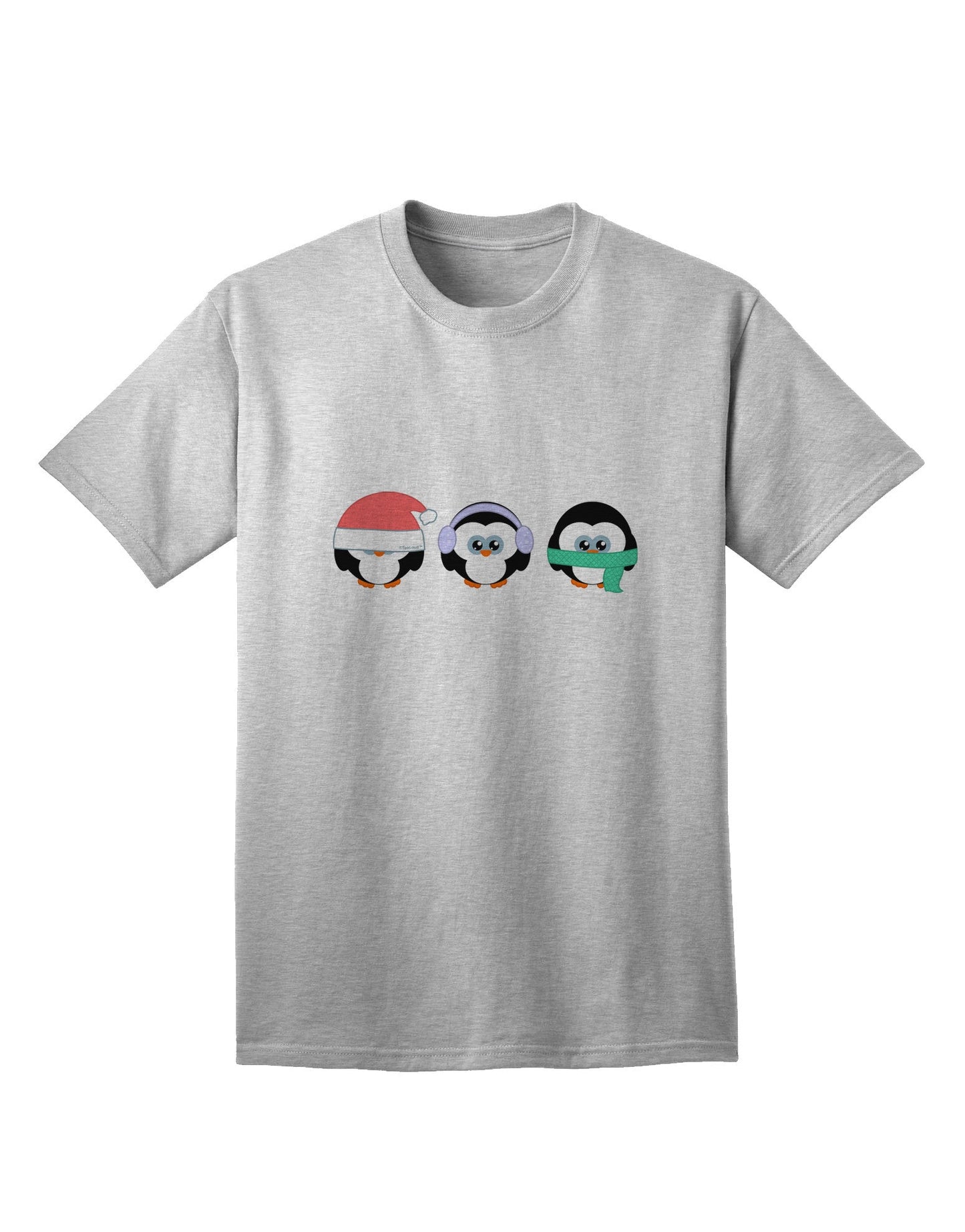 See No Evil, Hear No Evil, Speak No Evil Christmas Penguins - Premium Adult T-Shirt Collection-Mens T-shirts-TooLoud-AshGray-Small-Davson Sales