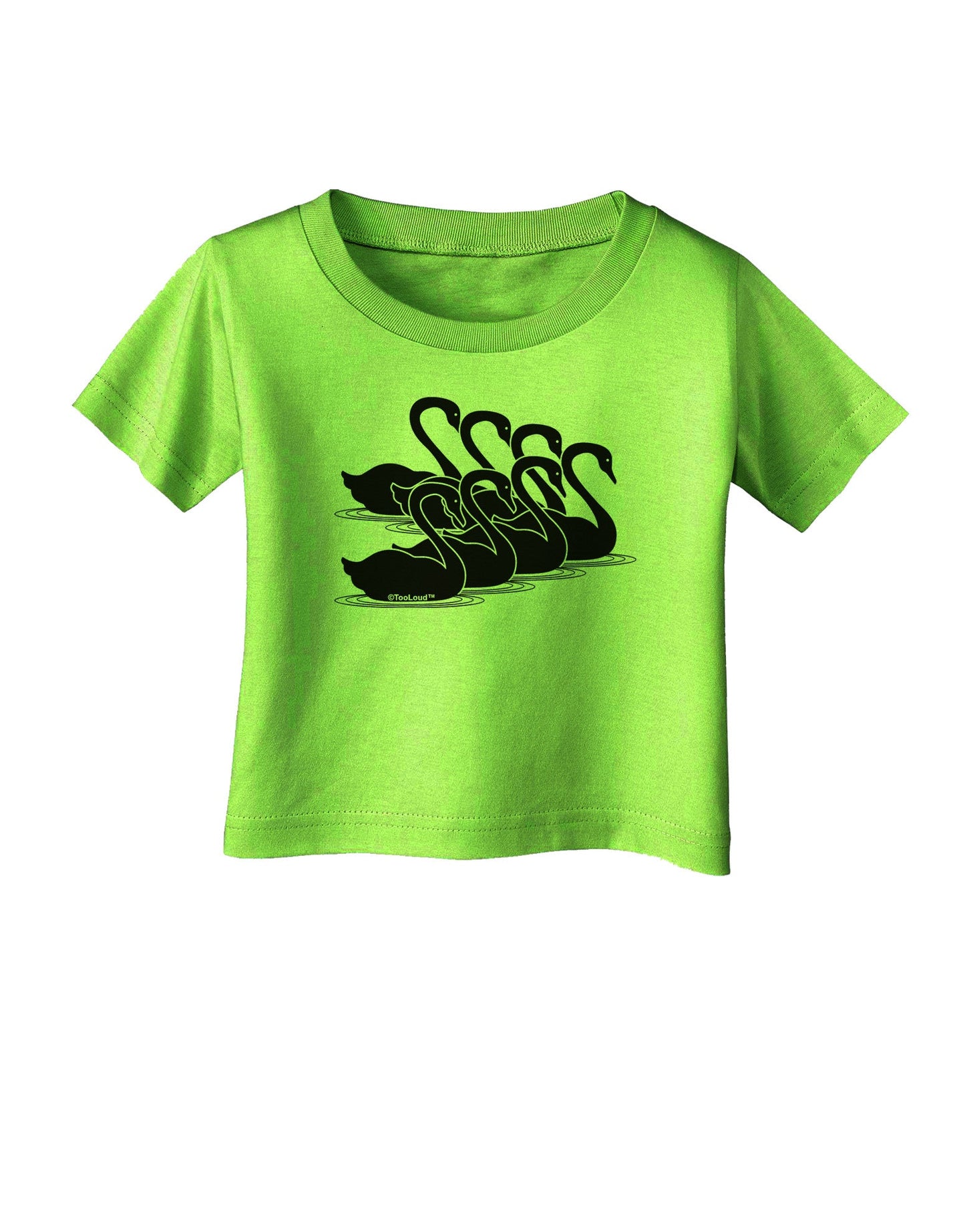 Seven Swans A Swimming Infant T-Shirt-Infant T-Shirt-TooLoud-Lime-Green-06-Months-Davson Sales