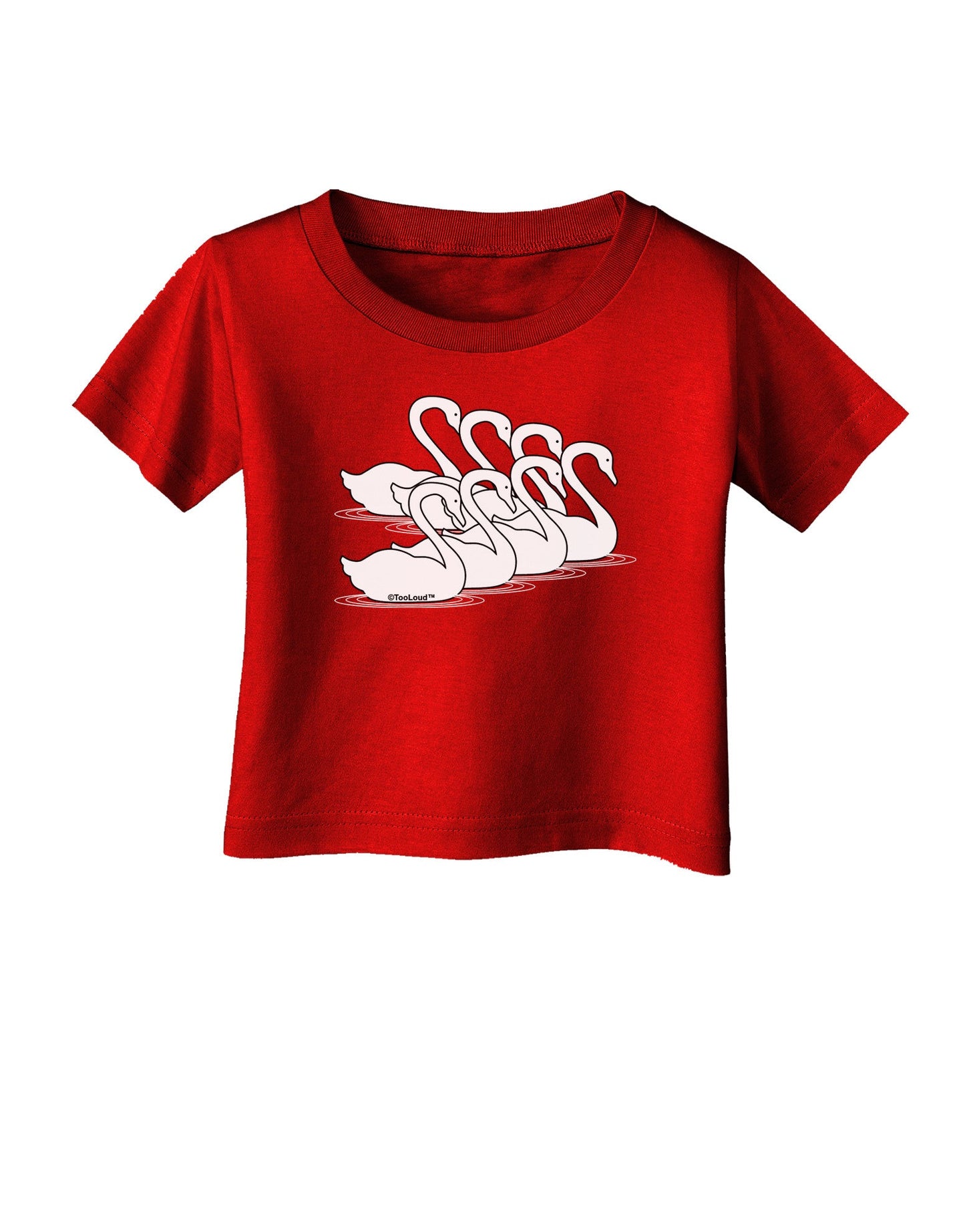 Seven Swans A Swimming Infant T-Shirt Dark-Infant T-Shirt-TooLoud-Red-06-Months-Davson Sales