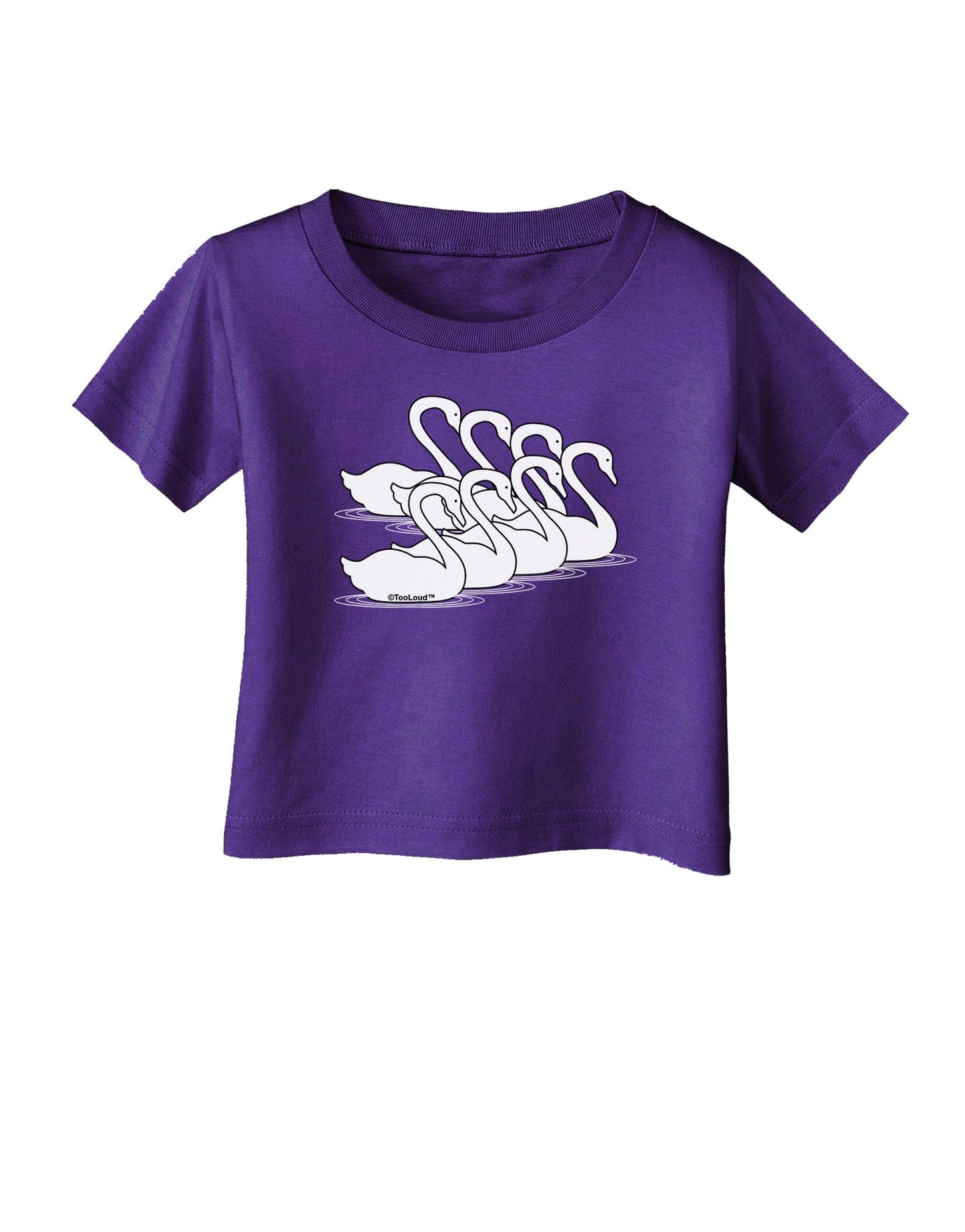Seven Swans A Swimming Infant T-Shirt Dark-Infant T-Shirt-TooLoud-Purple-06-Months-Davson Sales