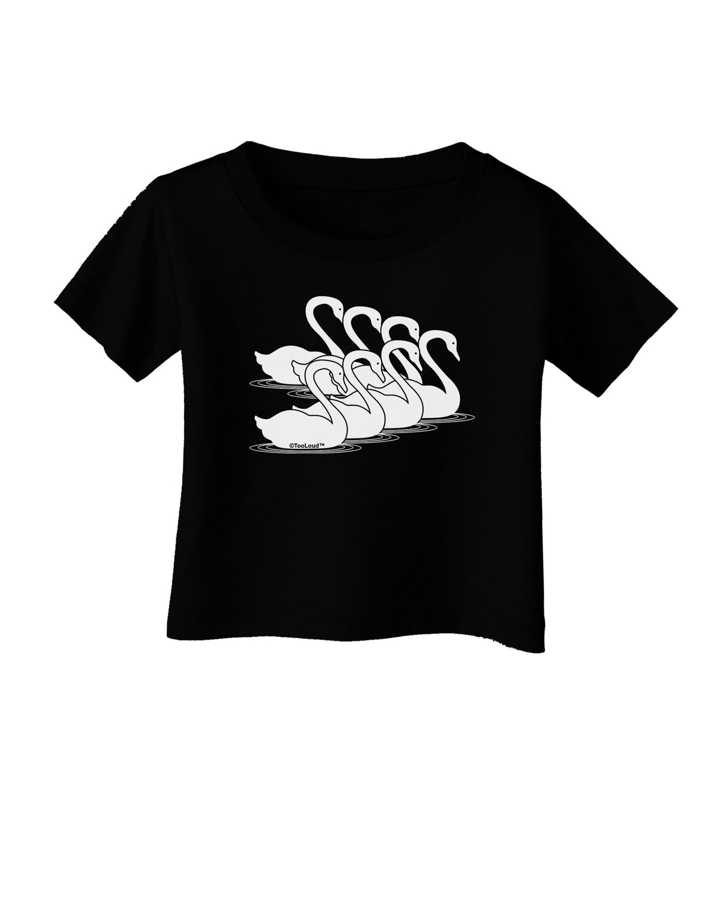 Seven Swans A Swimming Infant T-Shirt Dark-Infant T-Shirt-TooLoud-Black-06-Months-Davson Sales