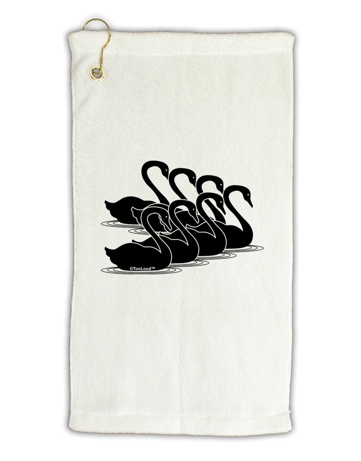 Seven Swans A Swimming Micro Terry Gromet Golf Towel 11"x19-Golf Towel-TooLoud-White-Davson Sales