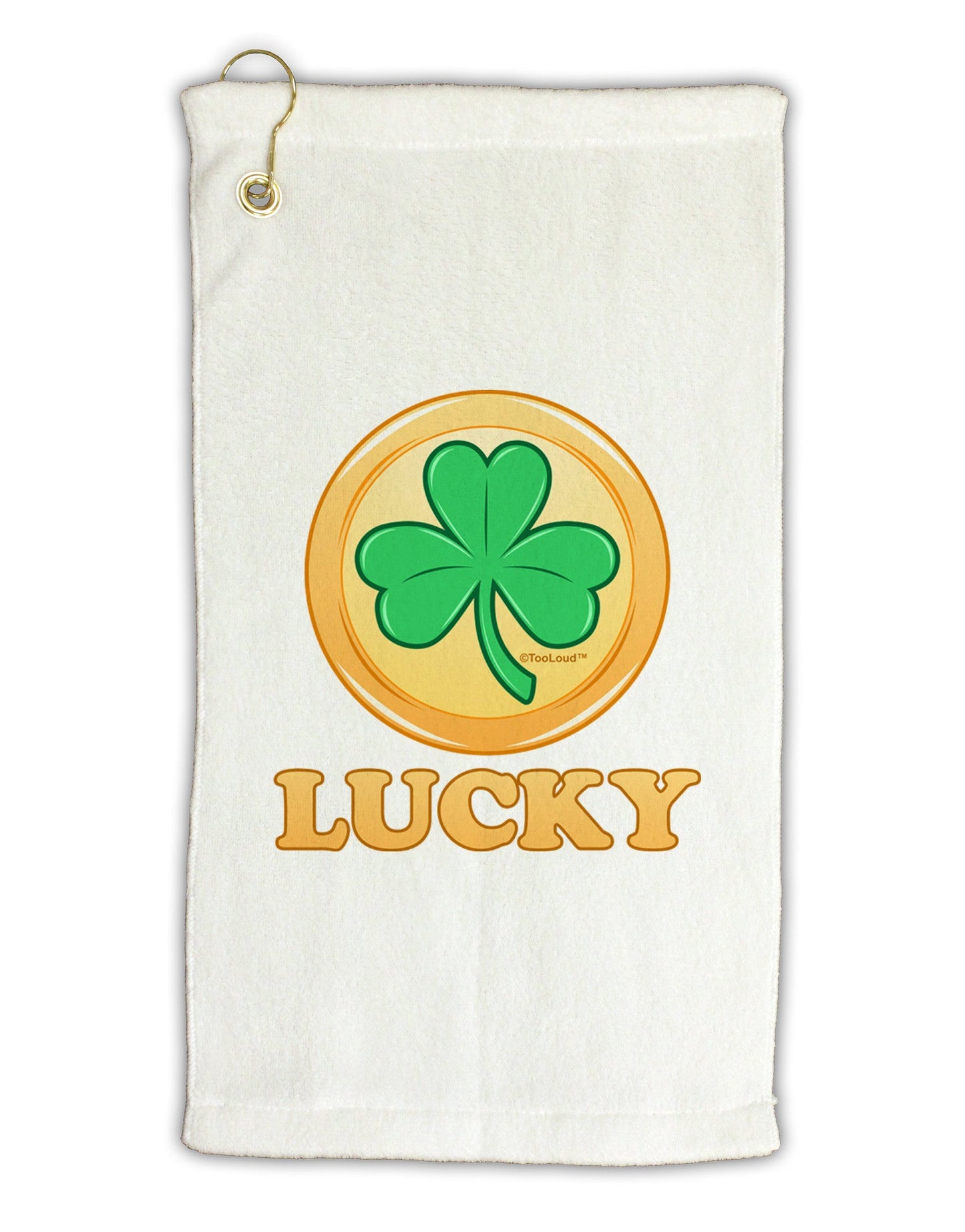 Shamrock Button - Lucky Micro Terry Gromet Golf Towel 16 x 25 inch by TooLoud-Golf Towel-TooLoud-White-Davson Sales