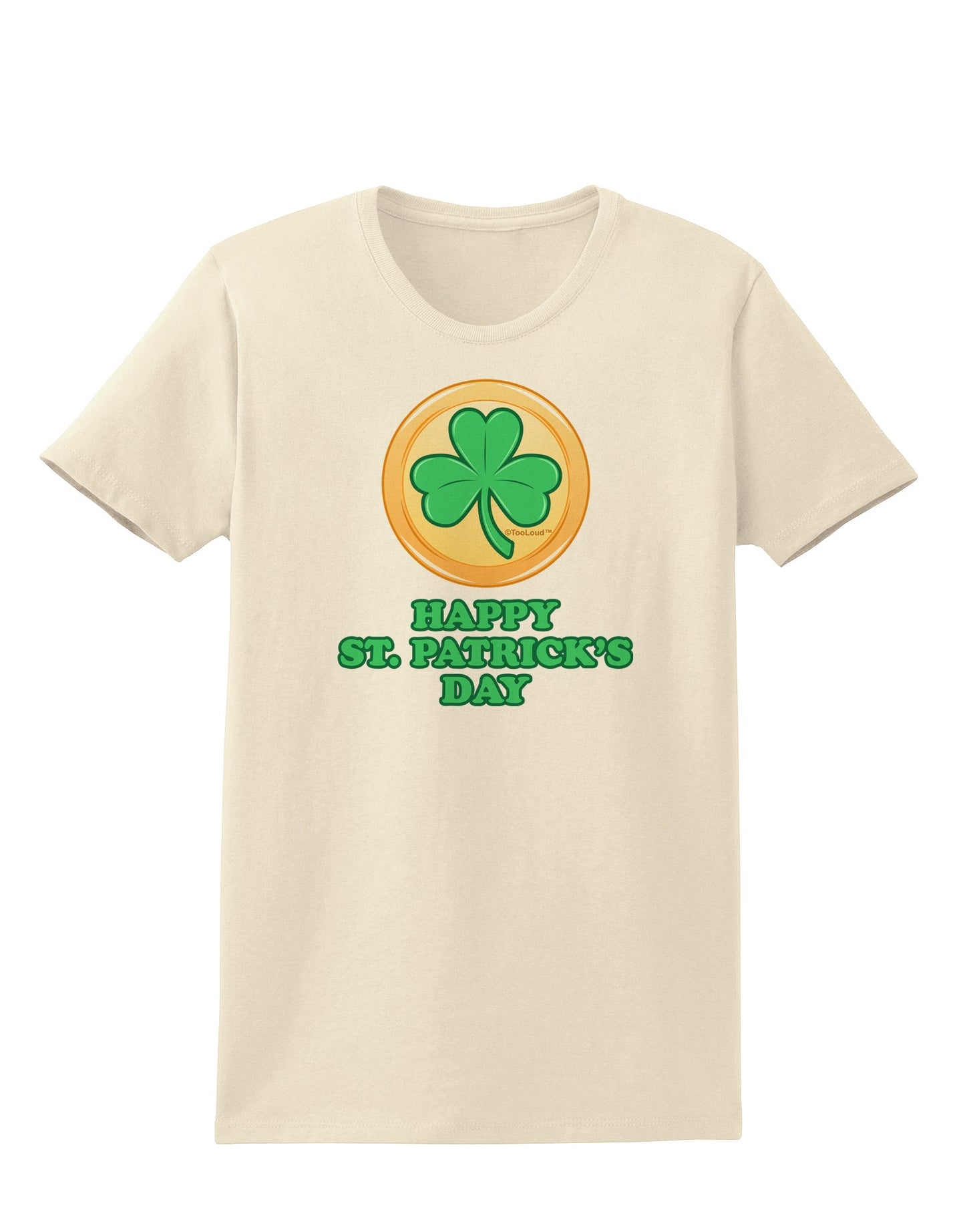 Shamrock Button - St Patrick's Day Womens T-Shirt by TooLoud-Womens T-Shirt-TooLoud-Natural-X-Small-Davson Sales
