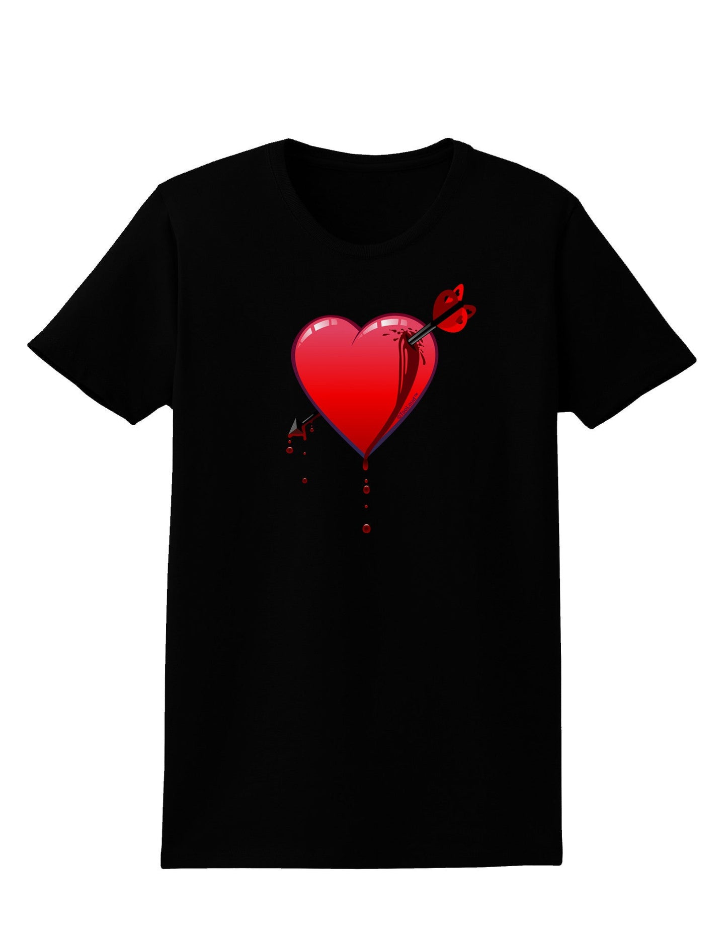 Shot Through the Heart Bleeding Womens Dark T-Shirt-TooLoud-Black-X-Small-Davson Sales