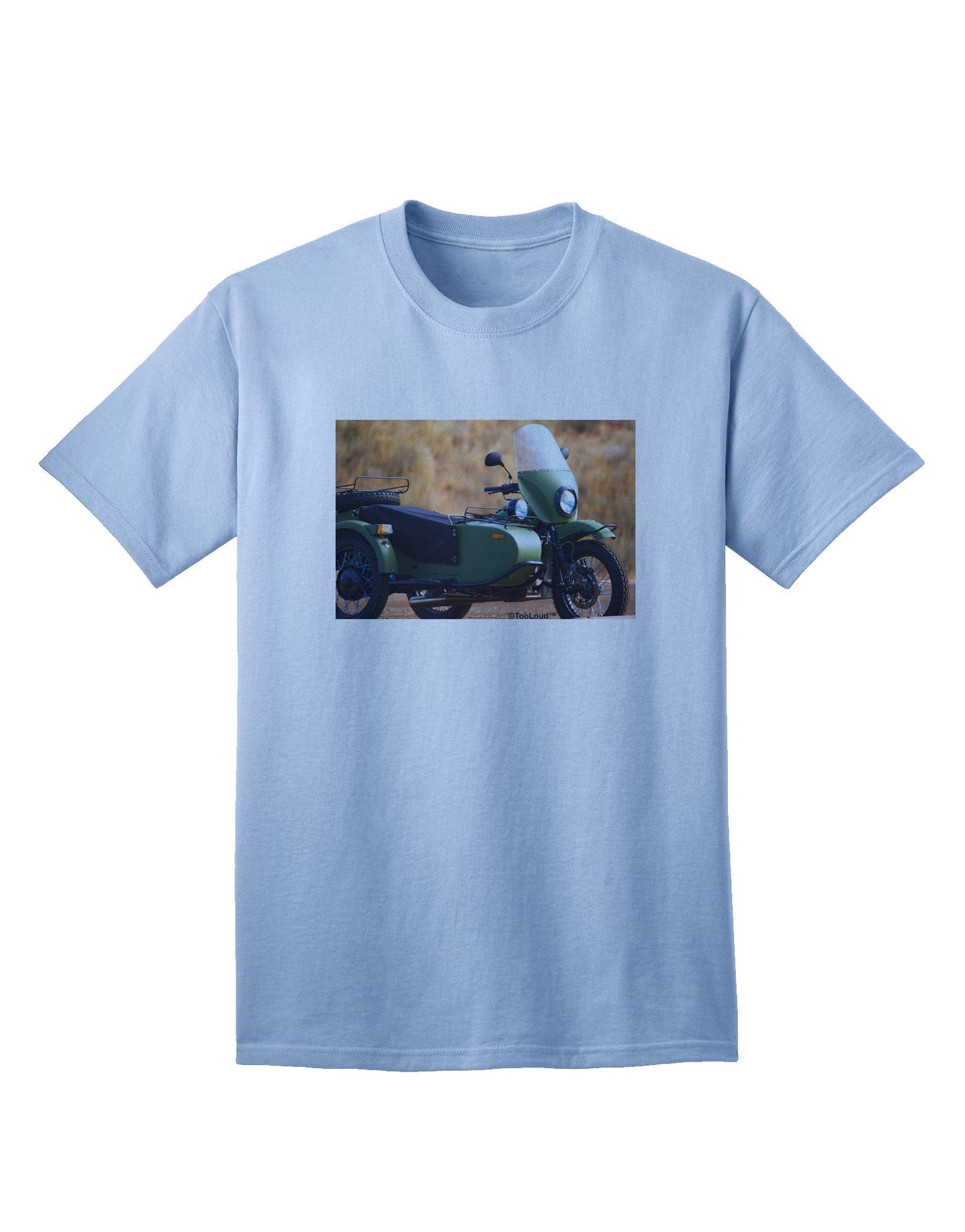 Sidecar Motorcycle Photo Adult T-Shirt: Premium Quality for Enthusiasts-Mens T-shirts-TooLoud-Light-Blue-Small-Davson Sales
