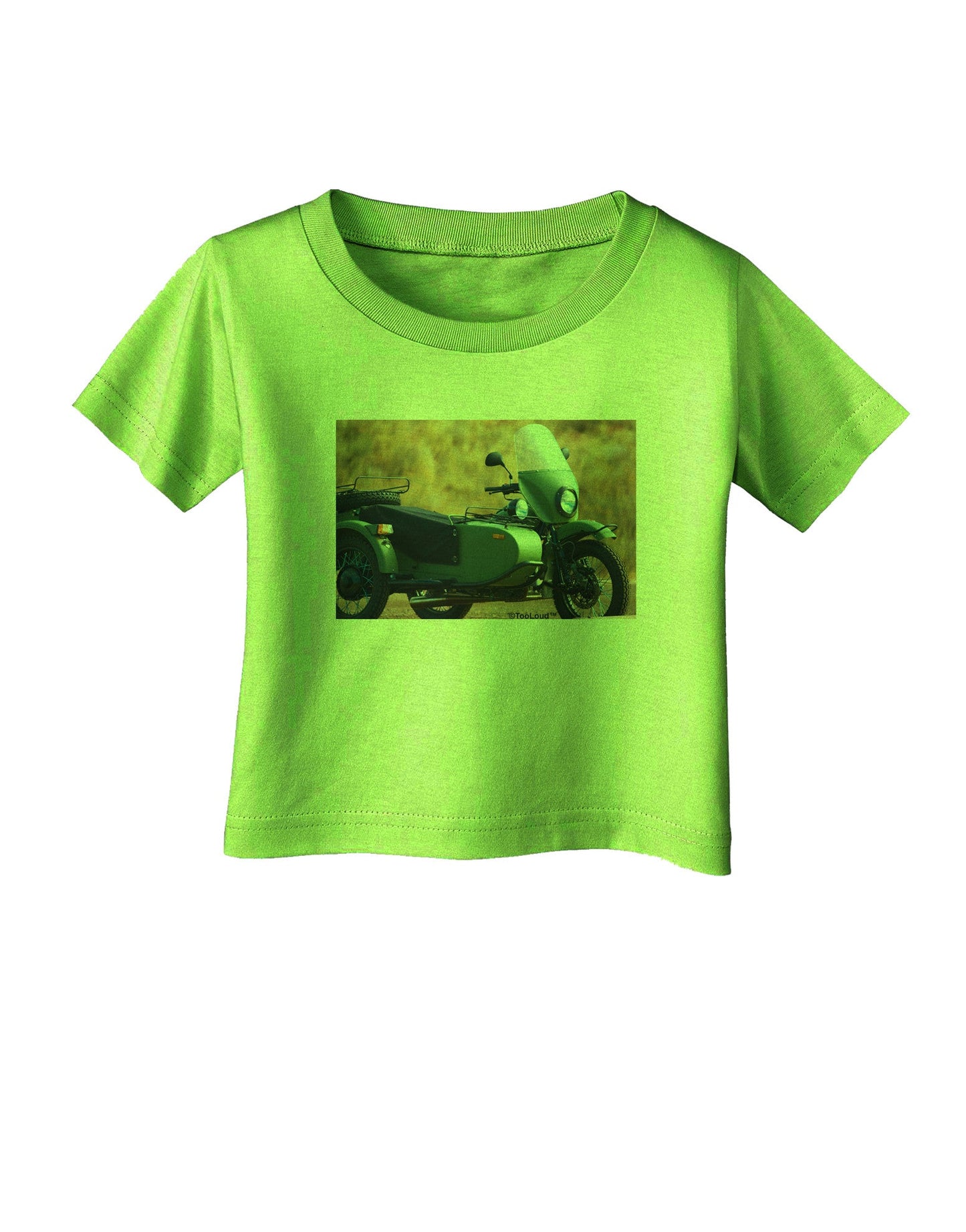 Sidecar Motorcycle Photo Infant T-Shirt-Infant T-Shirt-TooLoud-Lime-Green-06-Months-Davson Sales