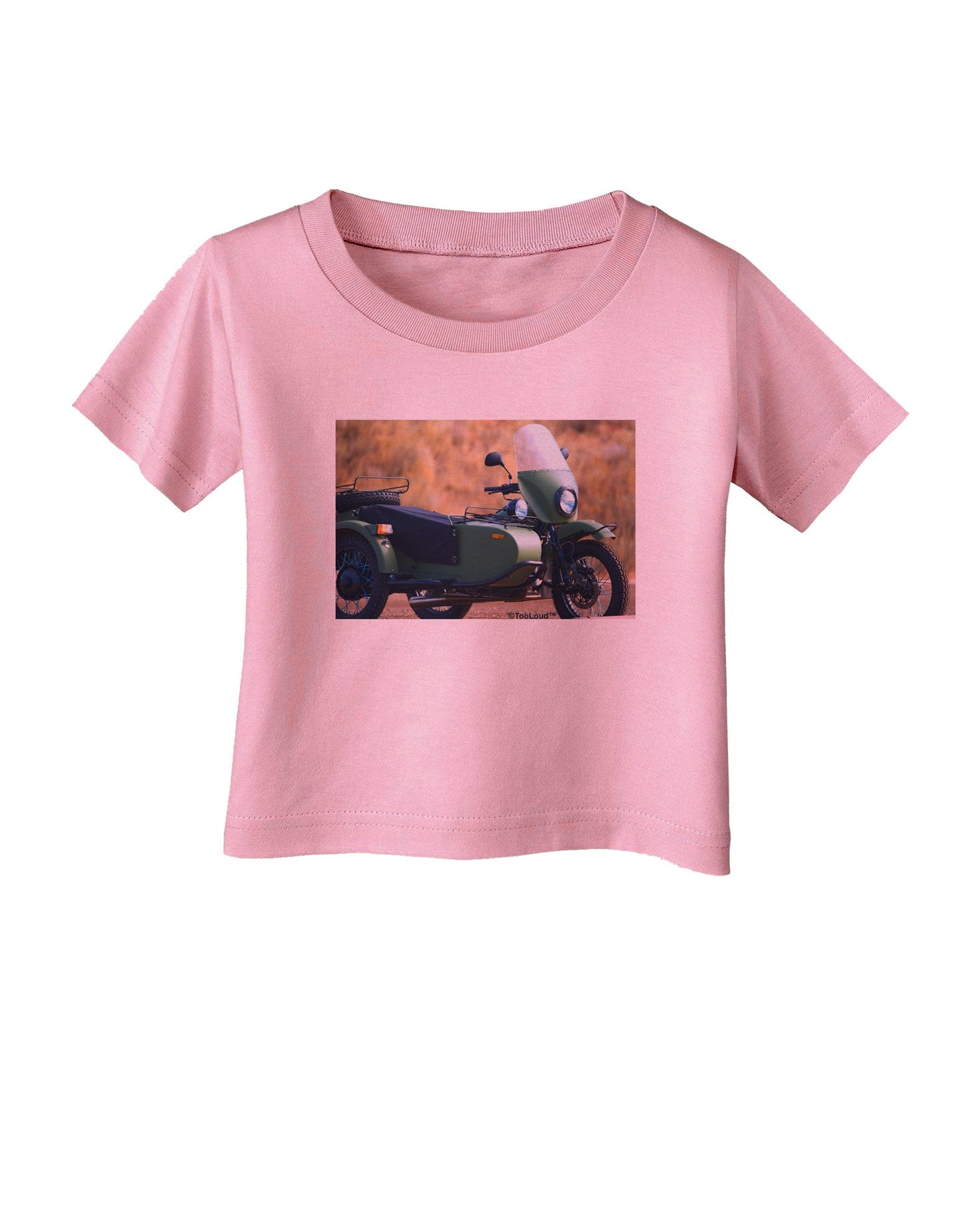 Sidecar Motorcycle Photo Infant T-Shirt-Infant T-Shirt-TooLoud-Candy-Pink-06-Months-Davson Sales
