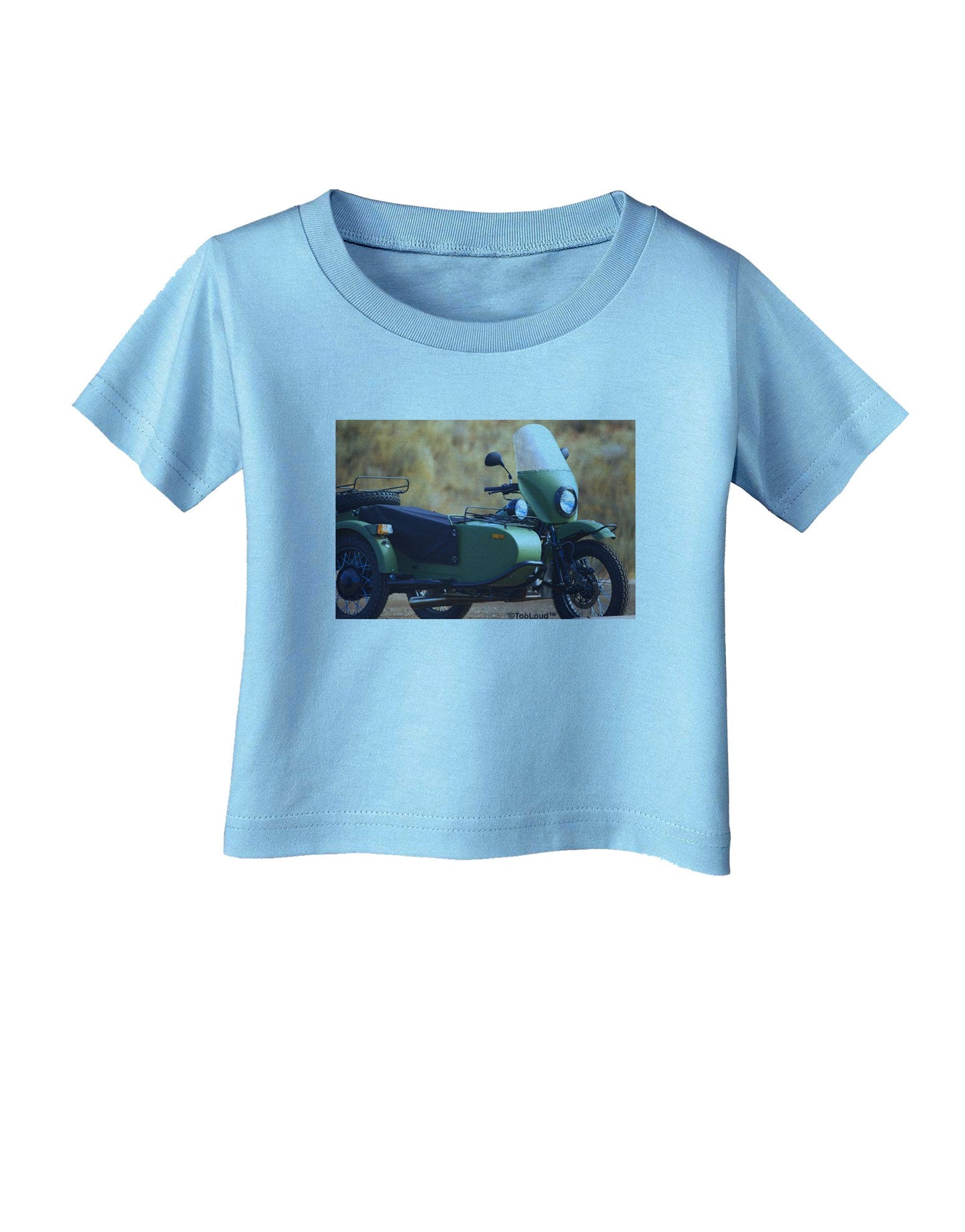 Sidecar Motorcycle Photo Infant T-Shirt-Infant T-Shirt-TooLoud-Aquatic-Blue-06-Months-Davson Sales