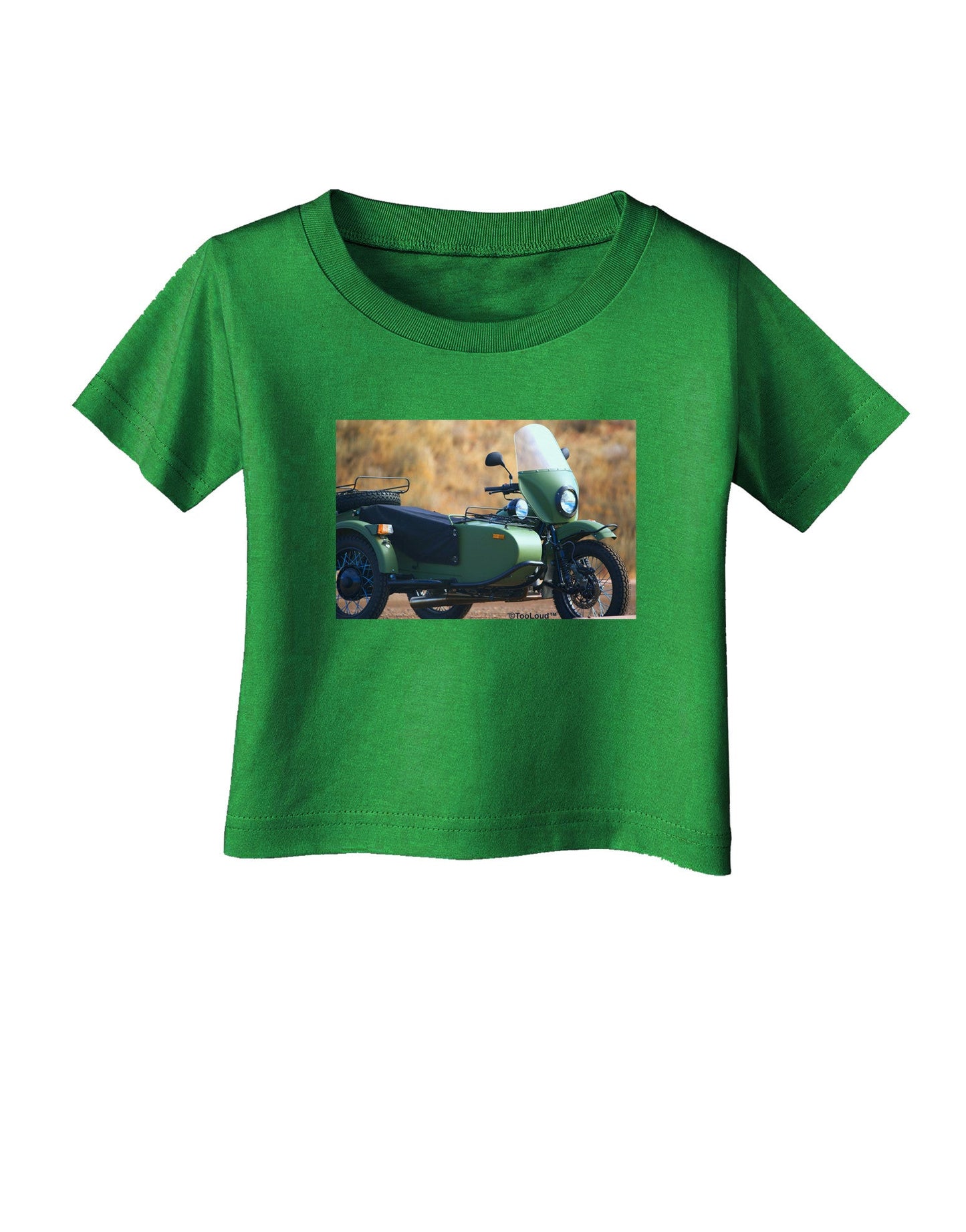 Sidecar Motorcycle Photo Infant T-Shirt Dark-Infant T-Shirt-TooLoud-Clover-Green-06-Months-Davson Sales