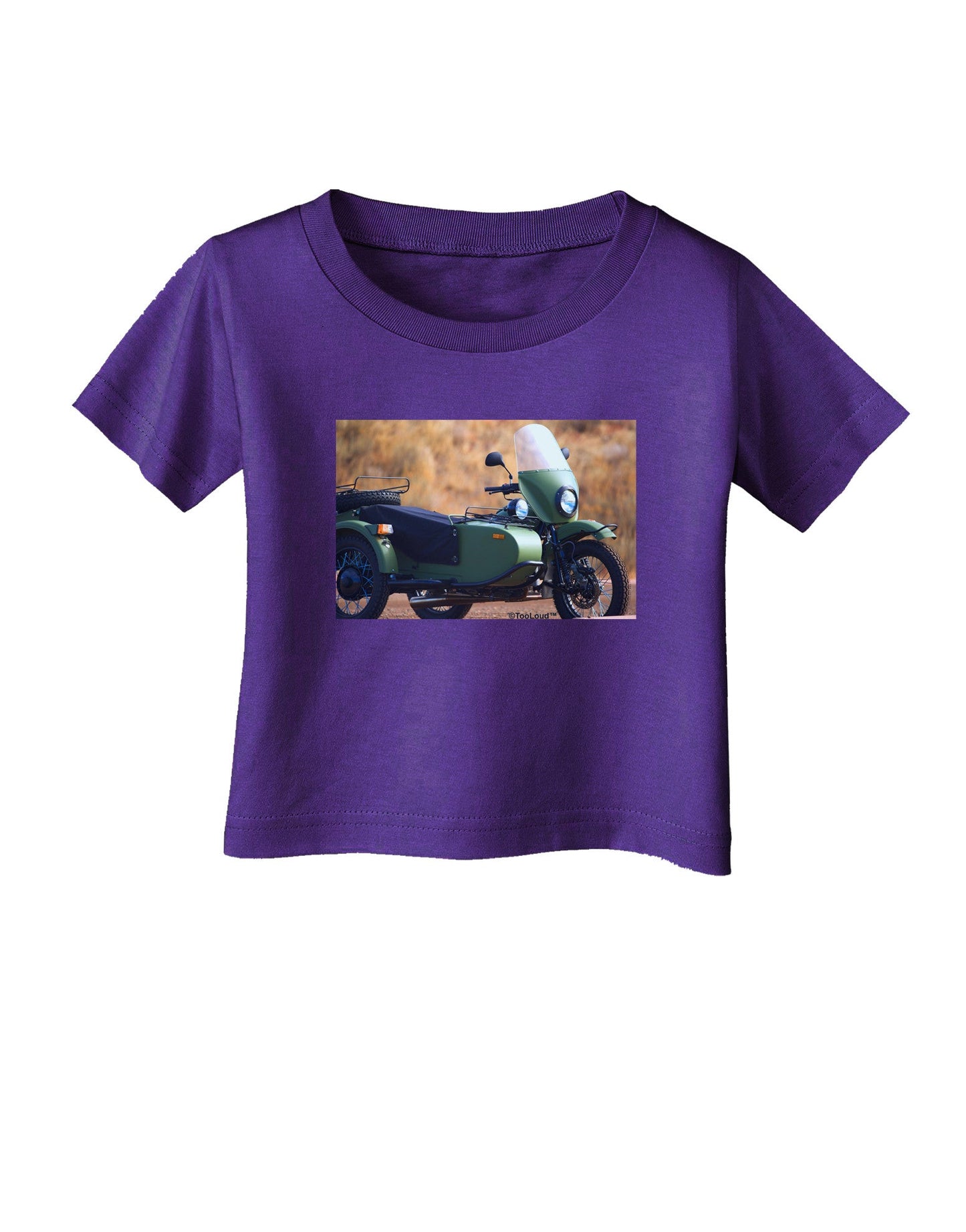 Sidecar Motorcycle Photo Infant T-Shirt Dark-Infant T-Shirt-TooLoud-Purple-06-Months-Davson Sales