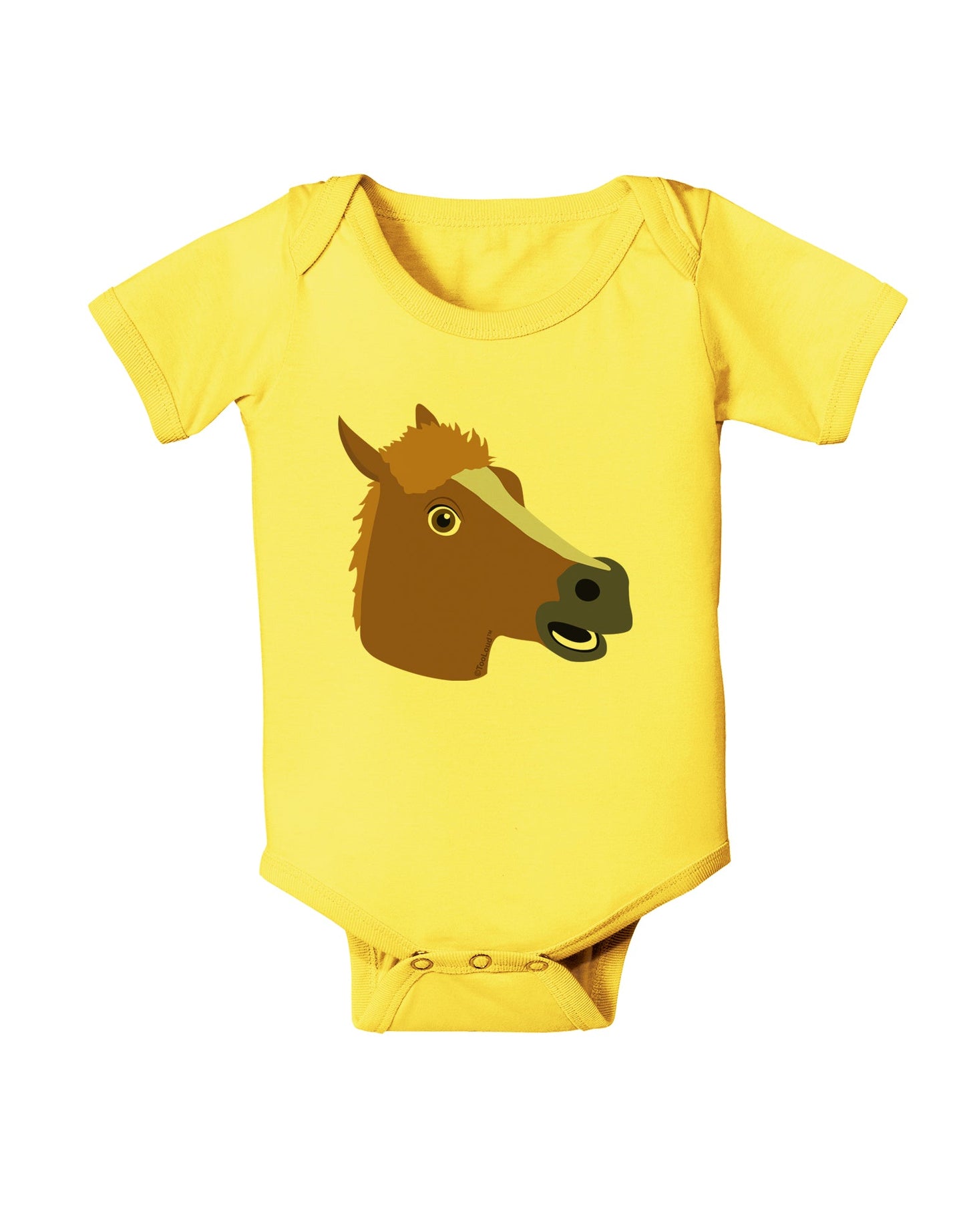 Silly Cartoon Horse Head Baby Romper Bodysuit by TooLoud-Baby Romper-TooLoud-Yellow-06-Months-Davson Sales
