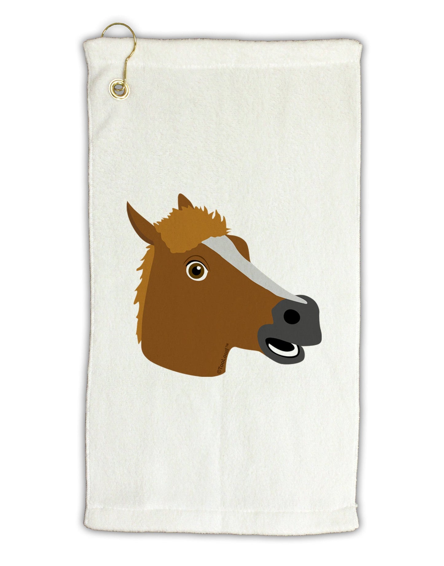 Silly Cartoon Horse Head Micro Terry Gromet Golf Towel 11"x19-Golf Towel-TooLoud-White-Davson Sales