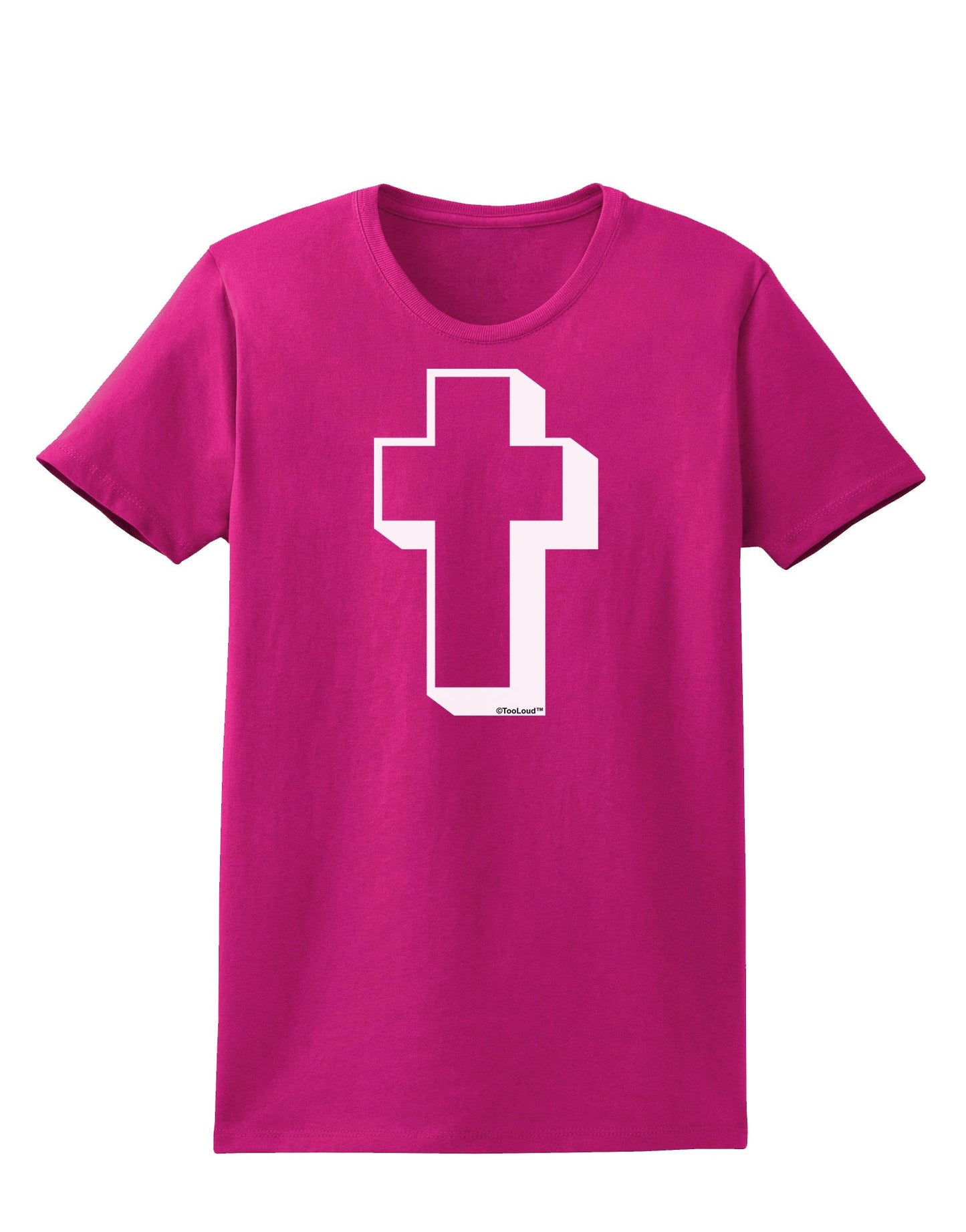Simple Cross Design Black Womens Dark T-Shirt by TooLoud-Womens T-Shirt-TooLoud-Hot-Pink-Small-Davson Sales