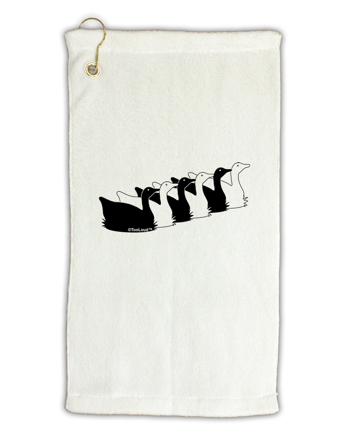 Six Geese A laying Micro Terry Gromet Golf Towel 11"x19-Golf Towel-TooLoud-White-Davson Sales