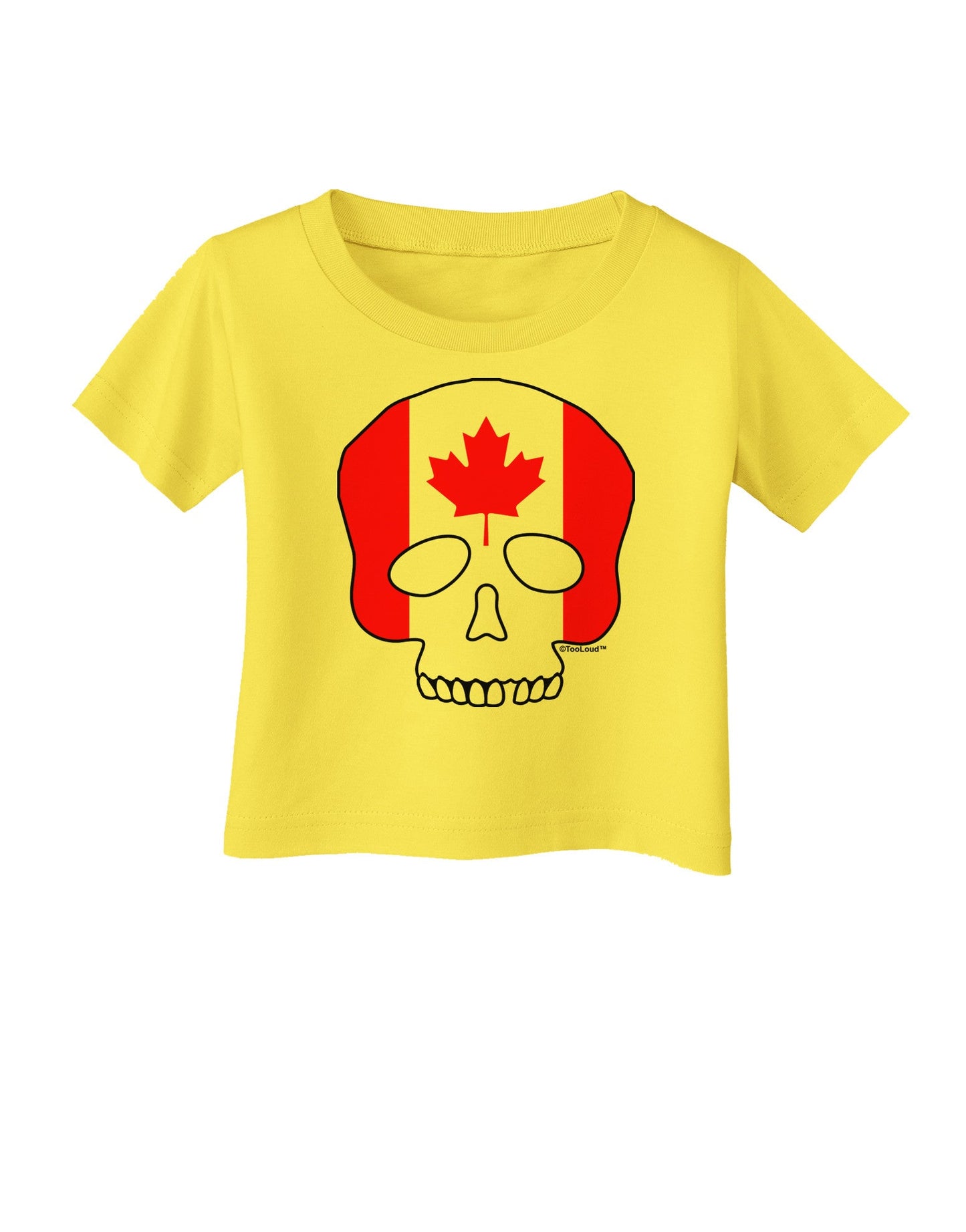 Skull Flag Canada Infant T-Shirt-Infant T-Shirt-TooLoud-Yellow-06-Months-Davson Sales