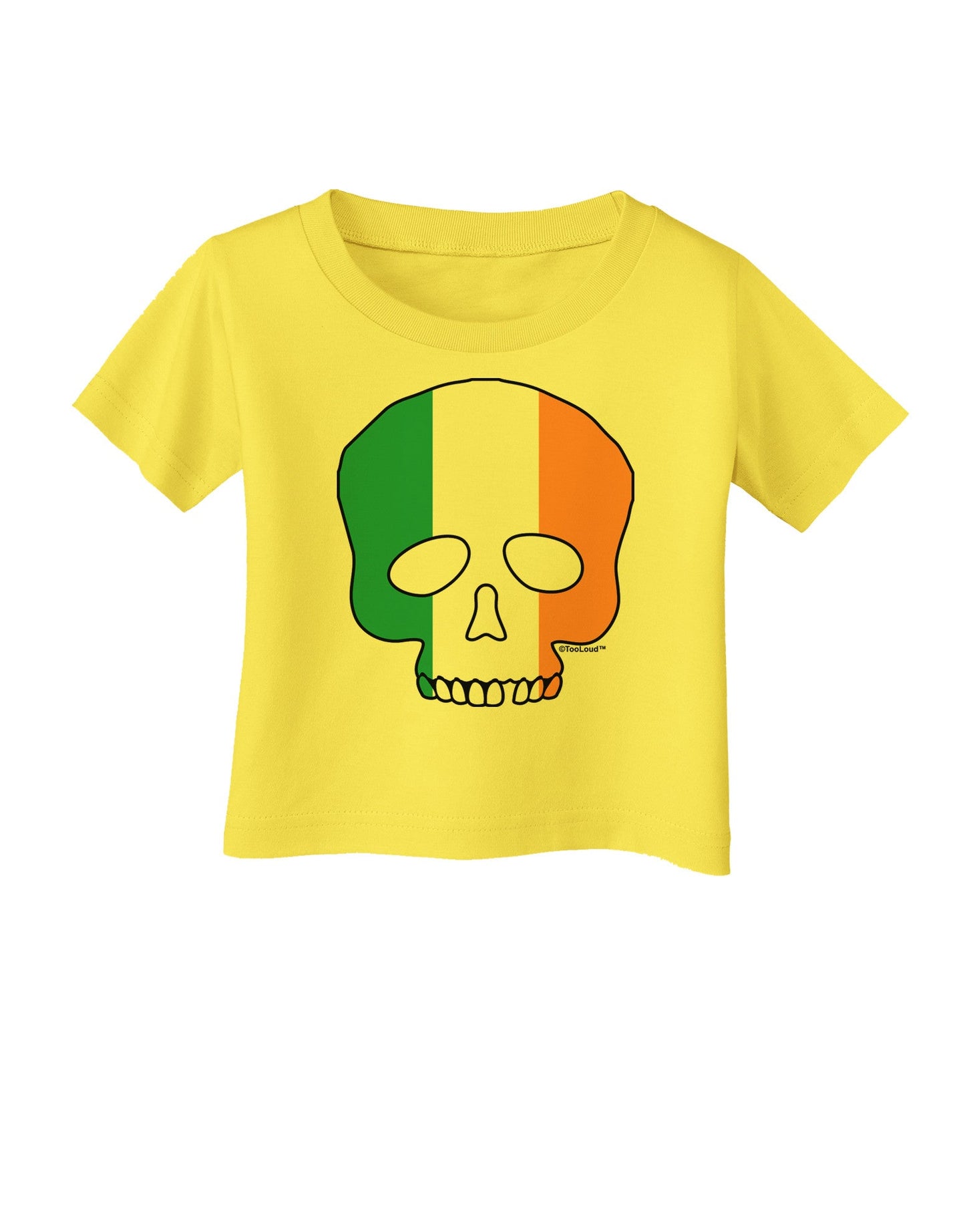 Skull Flag Ireland Infant T-Shirt-Infant T-Shirt-TooLoud-Yellow-06-Months-Davson Sales