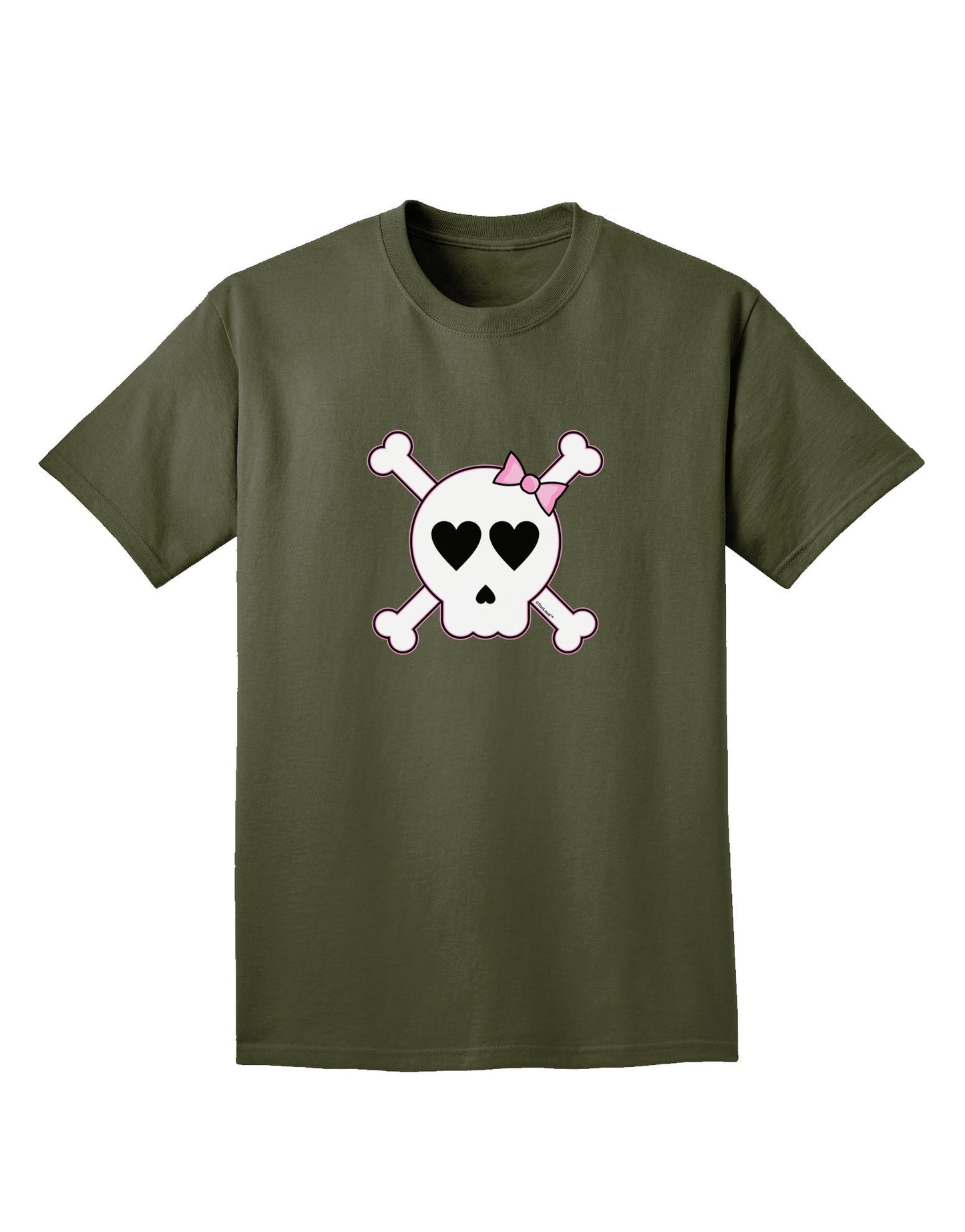 Skull and Crossbones Girl Adult Dark T-Shirt-Mens T-Shirt-TooLoud-Military-Green-Small-Davson Sales