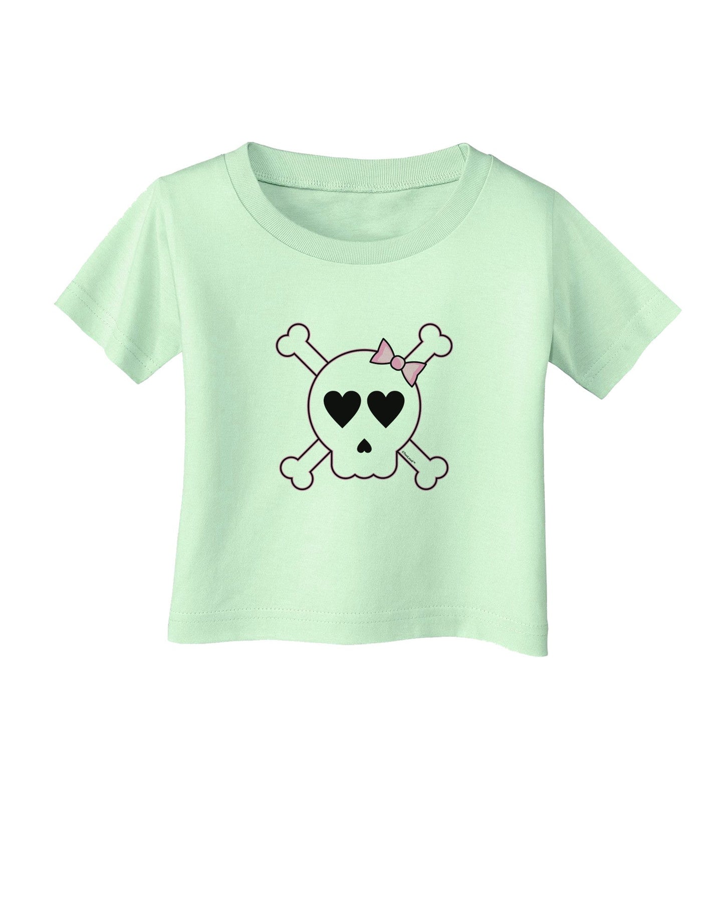Skull and Crossbones Girl Infant T-Shirt-Infant T-Shirt-TooLoud-Light-Green-06-Months-Davson Sales