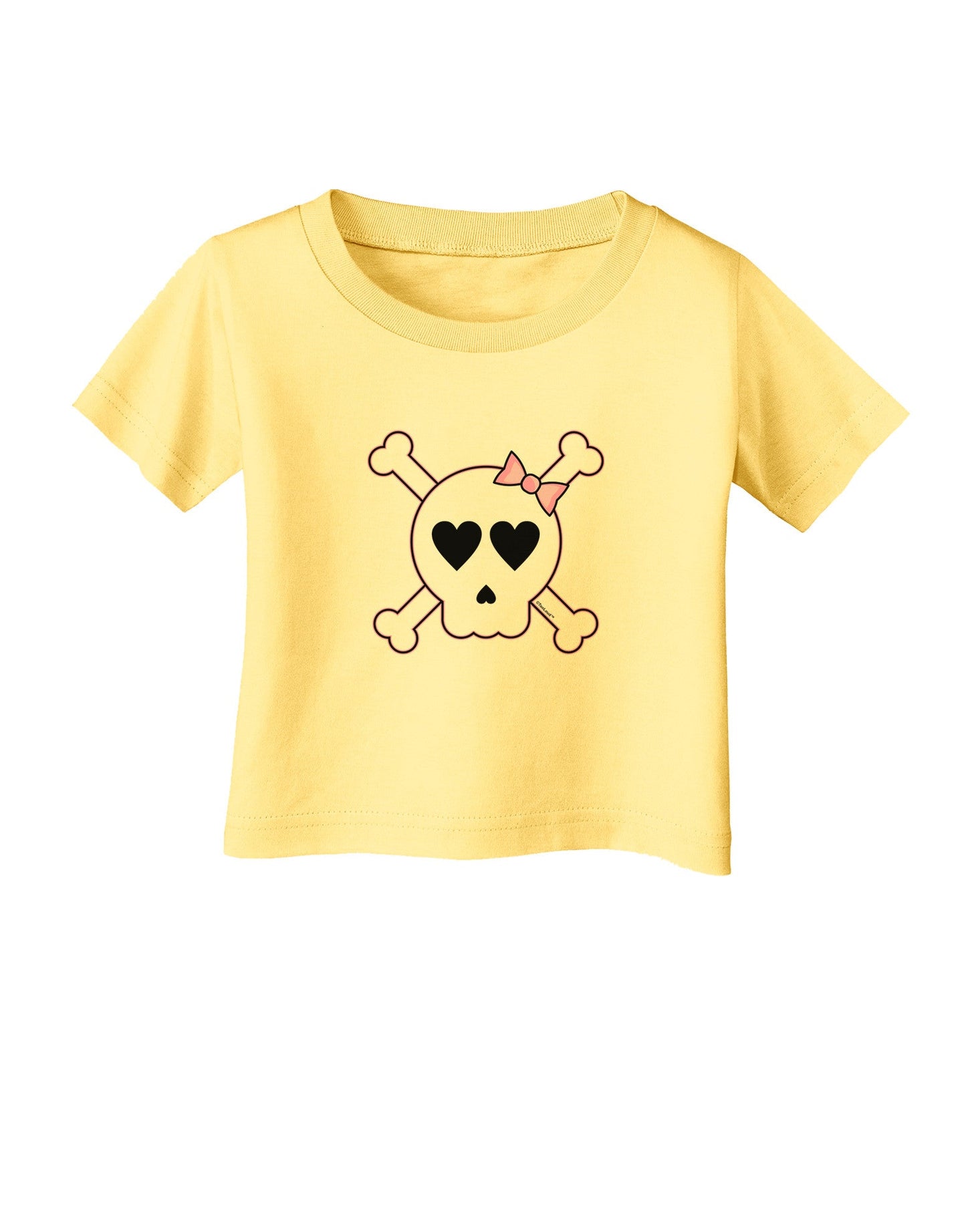 Skull and Crossbones Girl Infant T-Shirt-Infant T-Shirt-TooLoud-Daffodil-Yellow-06-Months-Davson Sales