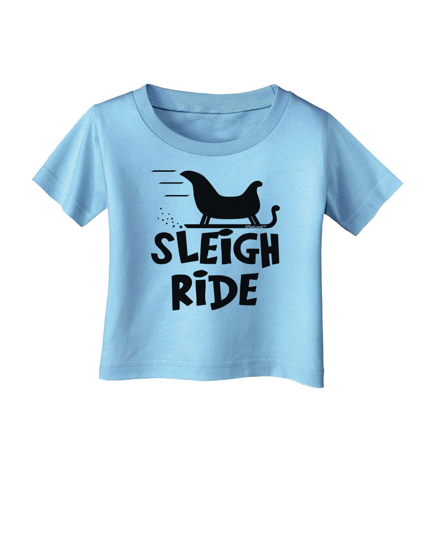 Sleigh Ride BnW Infant T-Shirt-Infant T-Shirt-TooLoud-Aquatic-Blue-06-Months-Davson Sales