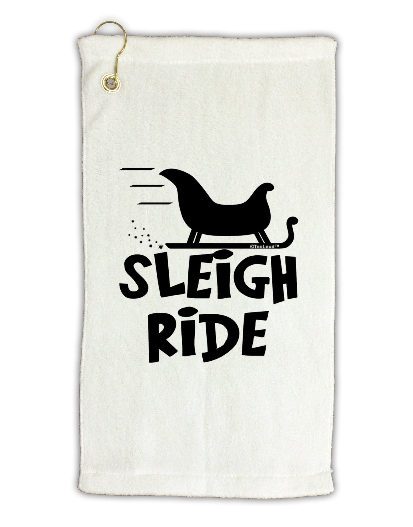 Sleigh Ride BnW Micro Terry Gromet Golf Towel 11"x19-Golf Towel-TooLoud-White-Davson Sales