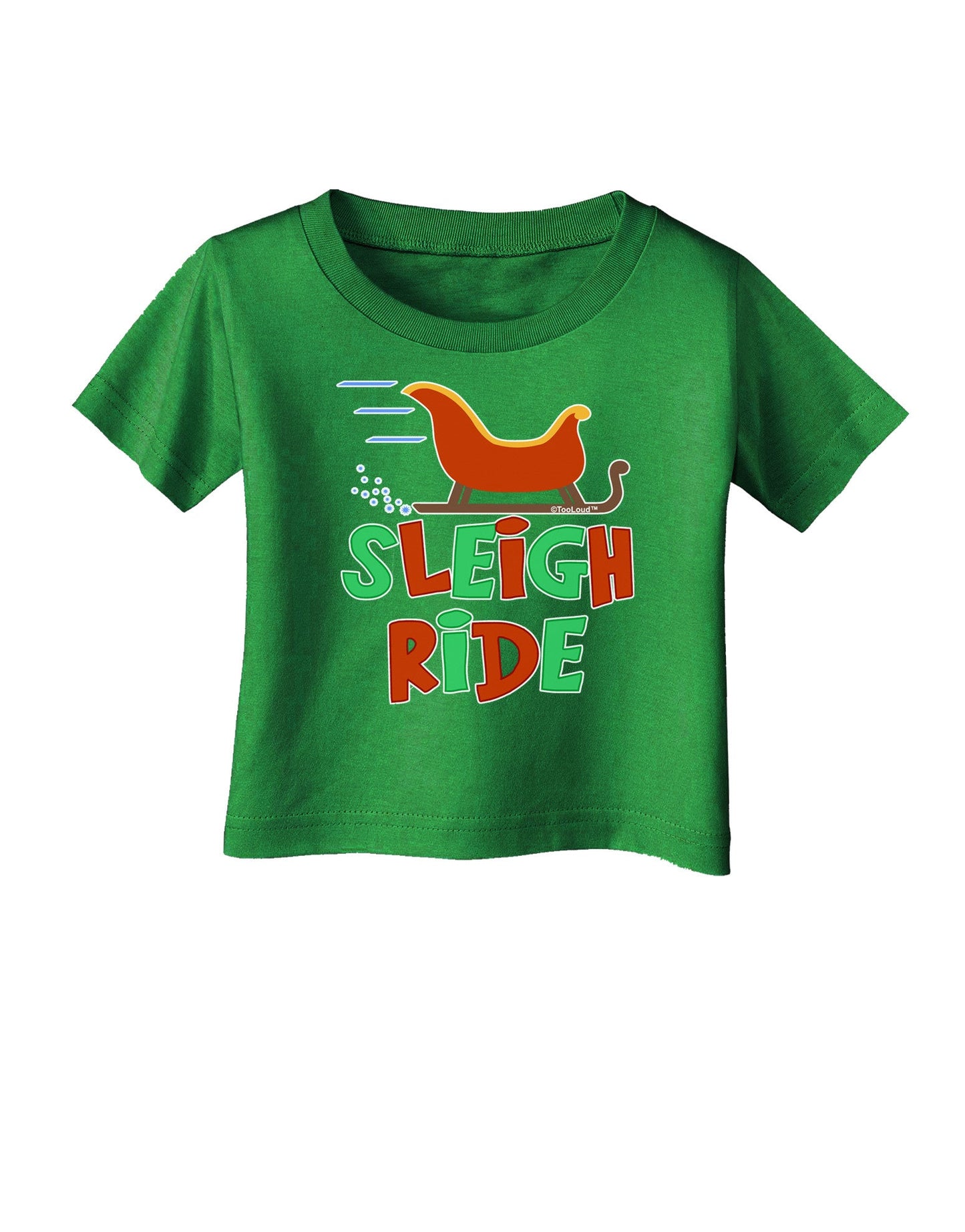 Sleigh Ride Color Infant T-Shirt Dark-Infant T-Shirt-TooLoud-Clover-Green-06-Months-Davson Sales
