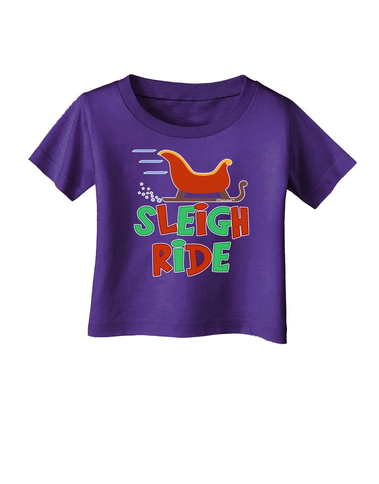 Sleigh Ride Color Infant T-Shirt Dark-Infant T-Shirt-TooLoud-Purple-06-Months-Davson Sales