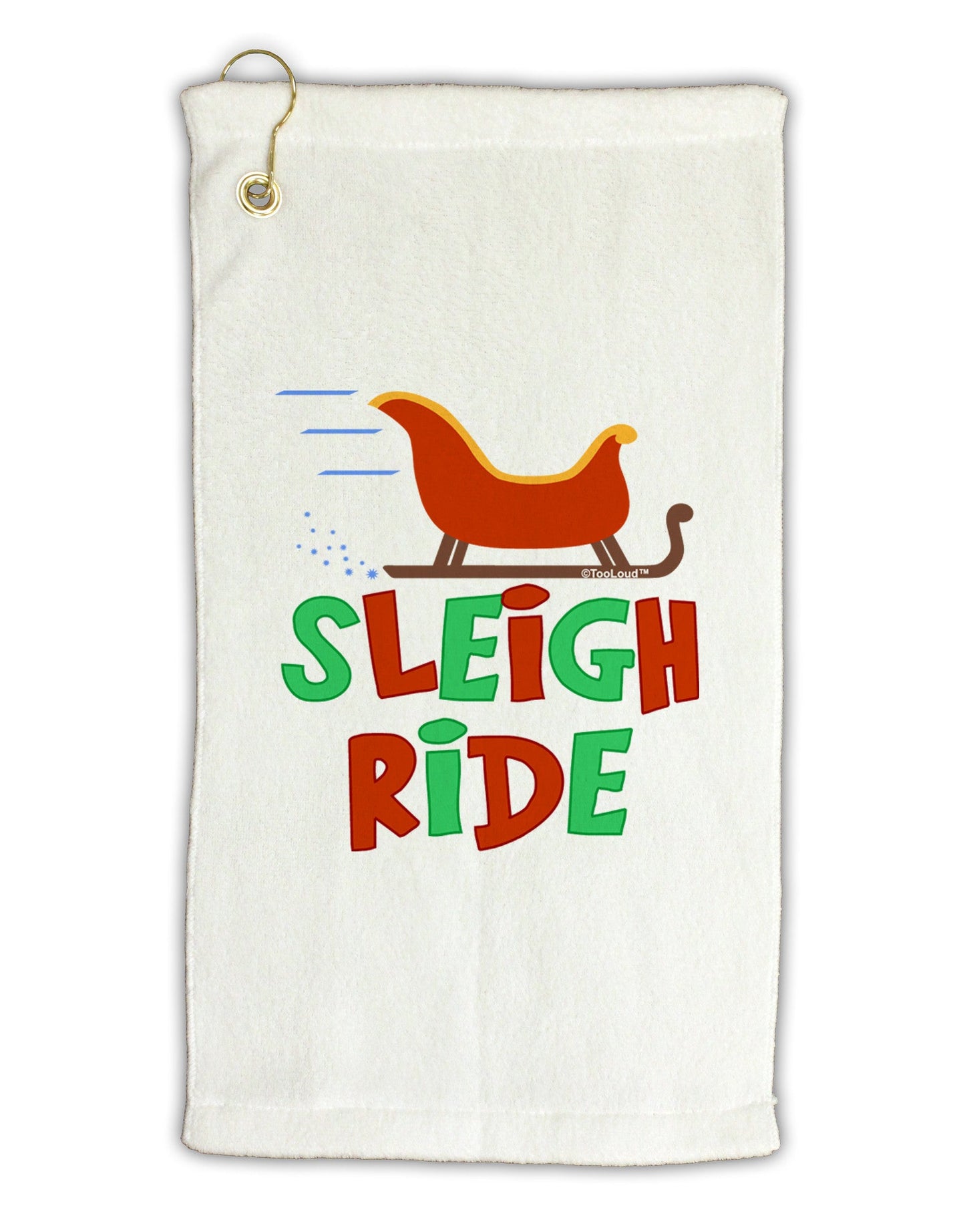 Sleigh Ride Color Micro Terry Gromet Golf Towel 11"x19-Golf Towel-TooLoud-White-Davson Sales