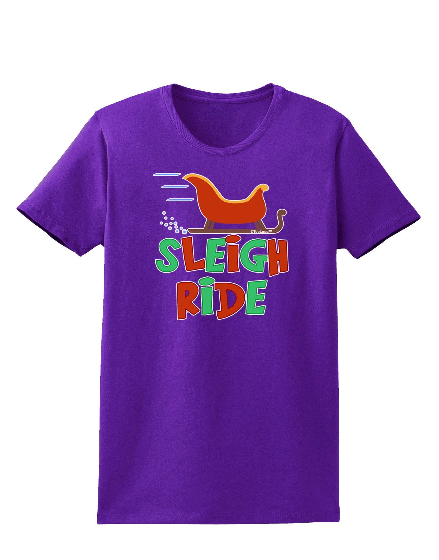 Sleigh Ride Color Womens Dark T-Shirt-TooLoud-Purple-X-Small-Davson Sales