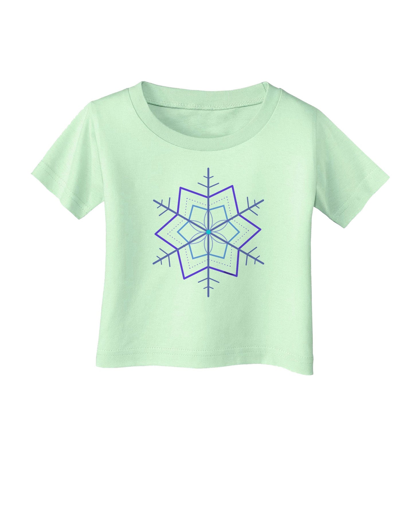 Snowflake Star Christmas Infant T-Shirt-Infant T-Shirt-TooLoud-Light-Green-06-Months-Davson Sales
