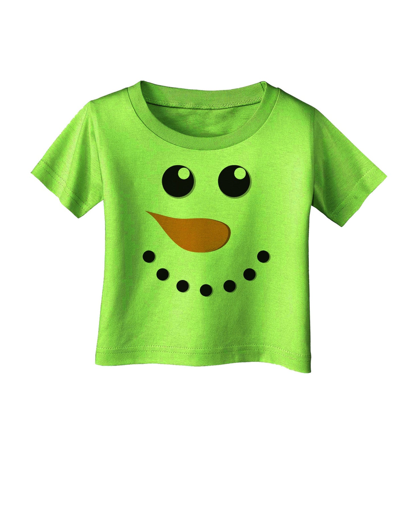 Snowman Face Christmas Infant T-Shirt-Infant T-Shirt-TooLoud-Lime-Green-06-Months-Davson Sales