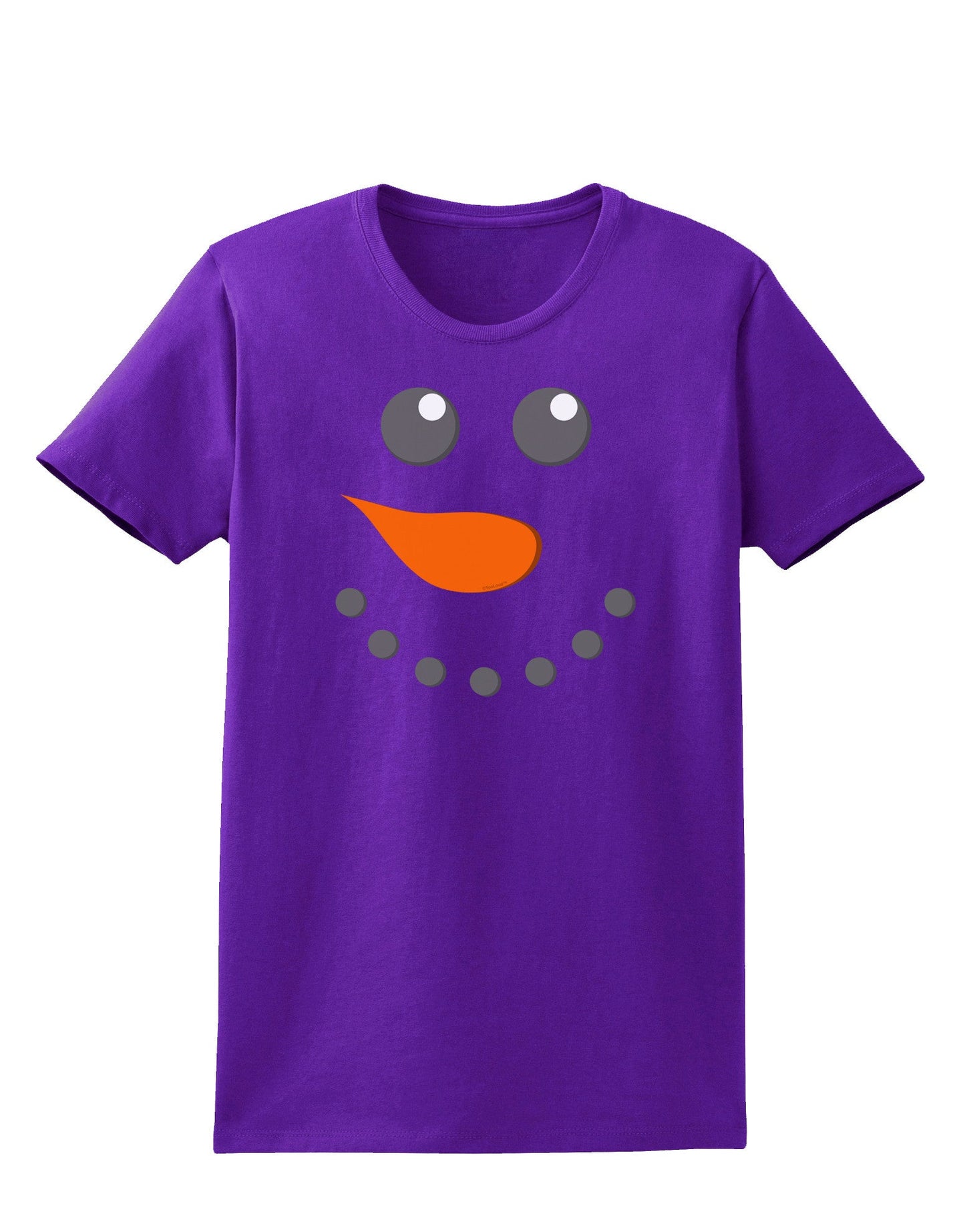 Snowman Face Christmas Womens Dark T-Shirt-TooLoud-Purple-X-Small-Davson Sales