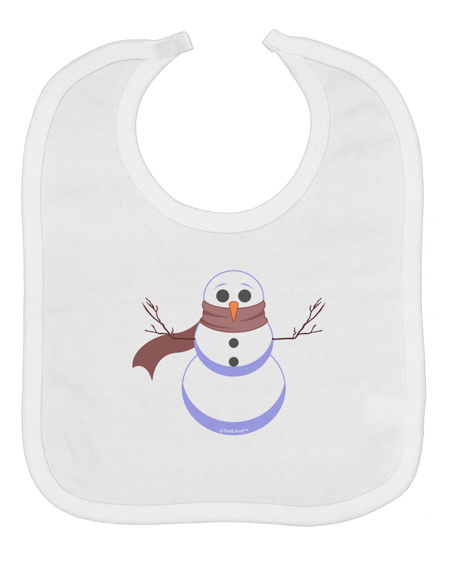 Snowman with Scarf Design Baby Bib