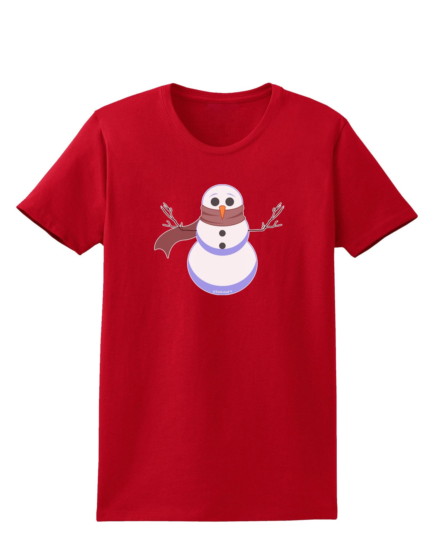 Snowman with Scarf Design Womens Dark T-Shirt-Womens T-Shirt-TooLoud-Red-X-Small-Davson Sales