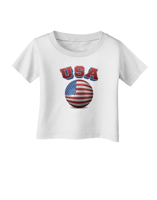 Soccer Ball Flag - USA Infant T-Shirt-Infant T-Shirt-TooLoud-White-06-Months-Davson Sales