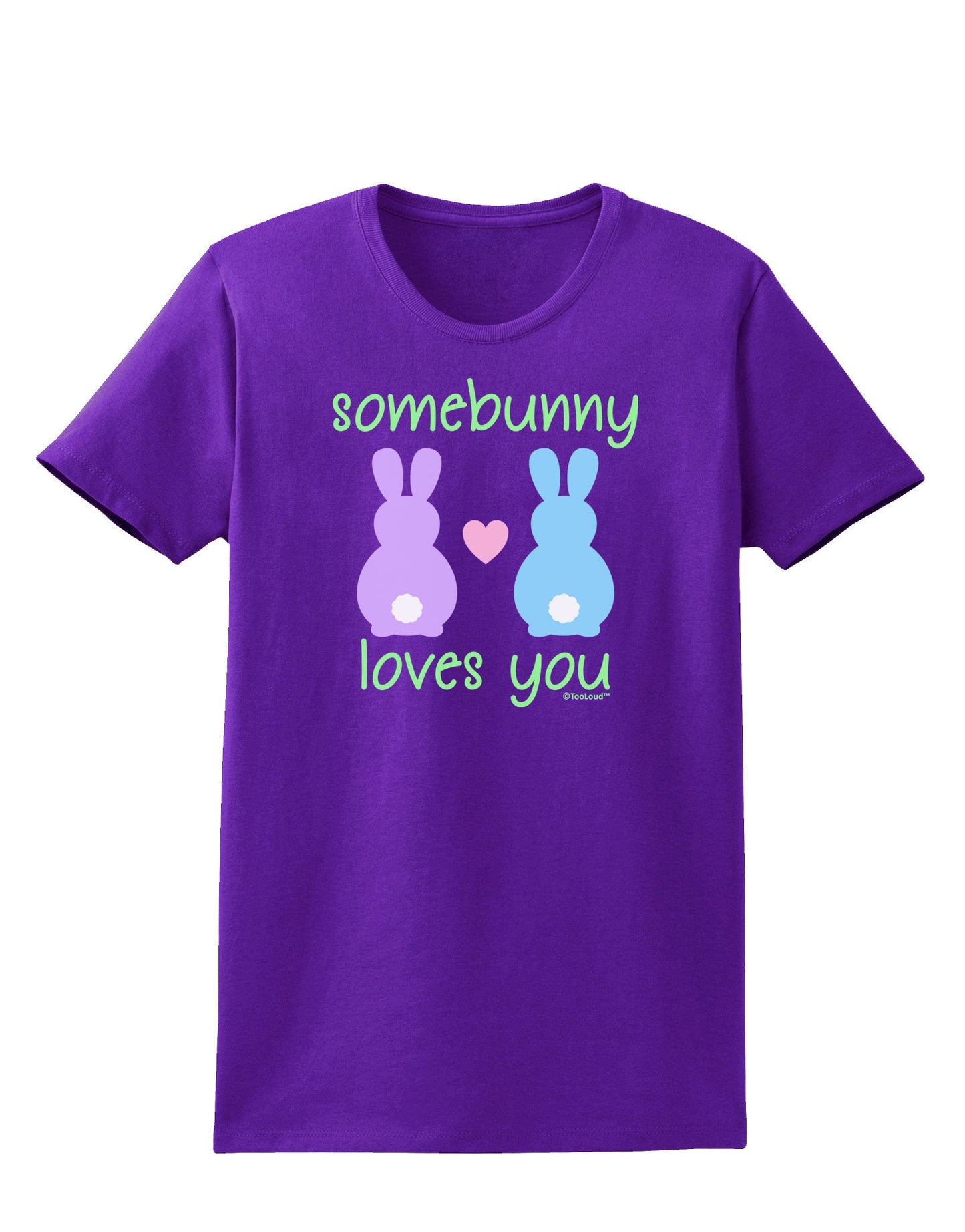 Somebunny Loves You Womens Dark T-Shirt by TooLoud-Womens T-Shirt-TooLoud-Purple-X-Small-Davson Sales